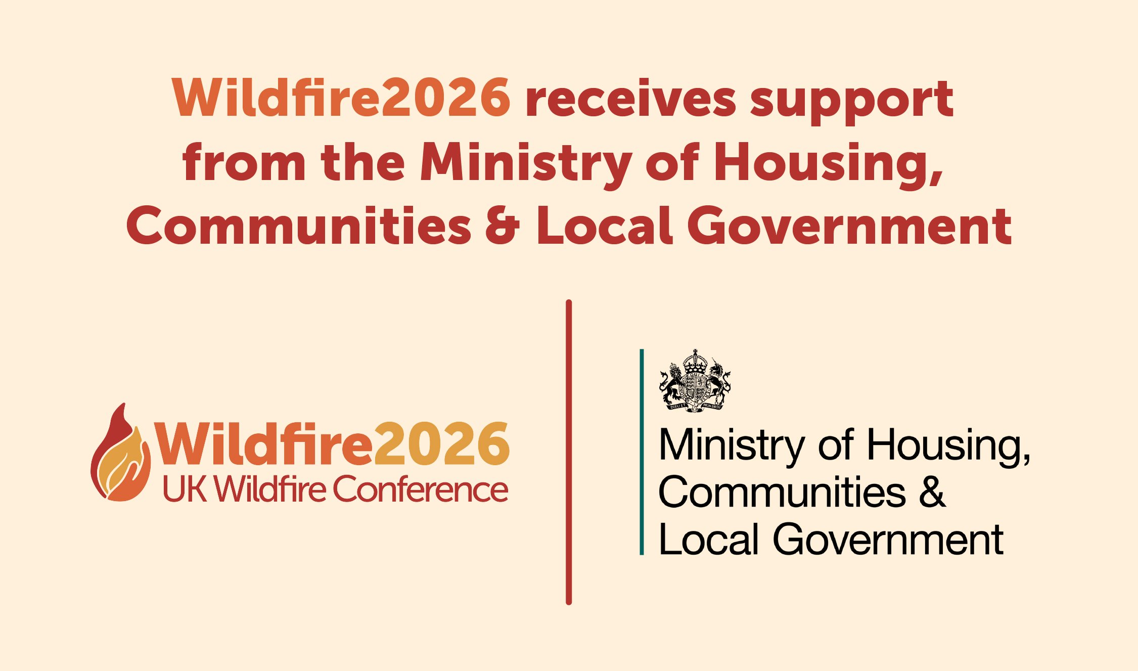 Wildfire2026: UK Wildfire Conference receives support from the Ministry of Housing, Communities & Local Government