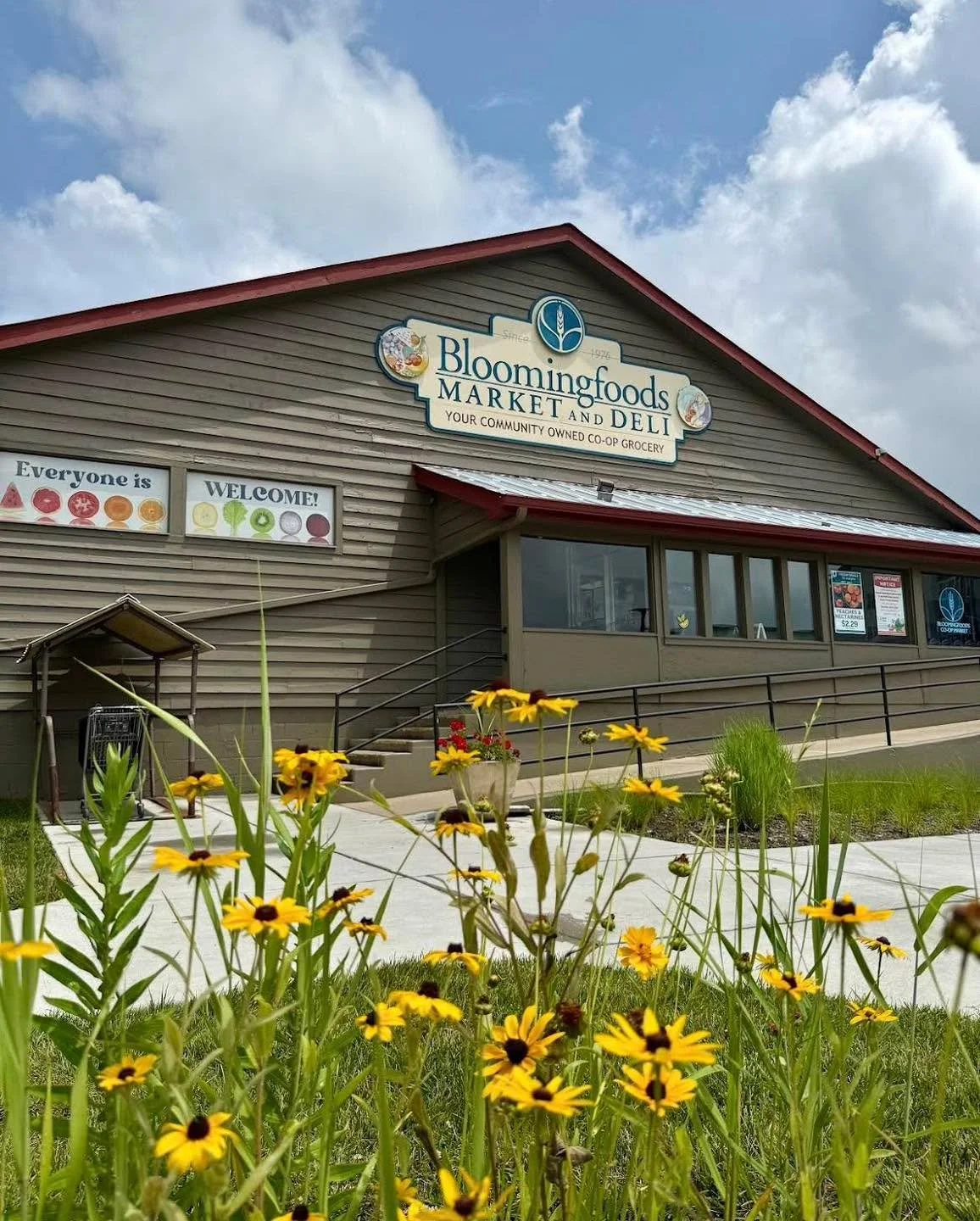 Bloomington, Indiana is home to the Hoosiers and also of Bloomingfoods Co-op Market.  It was started In November of 1975 by founders who received a $30,000 loan from local residents.  The group found a vacant two-story limestone garage which was orig