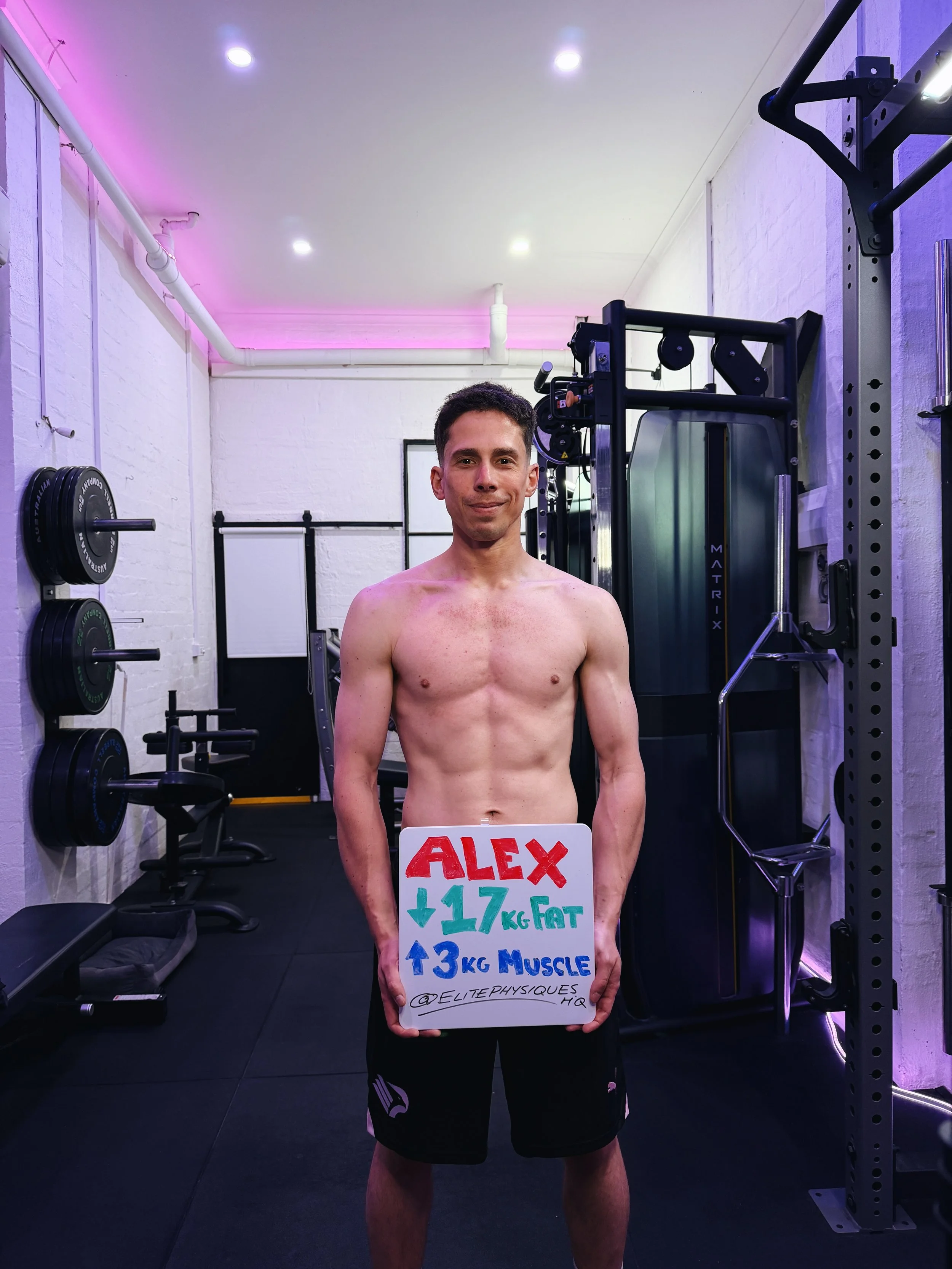 Alex six pack results after 12 weeks private PT Elwood 68kg