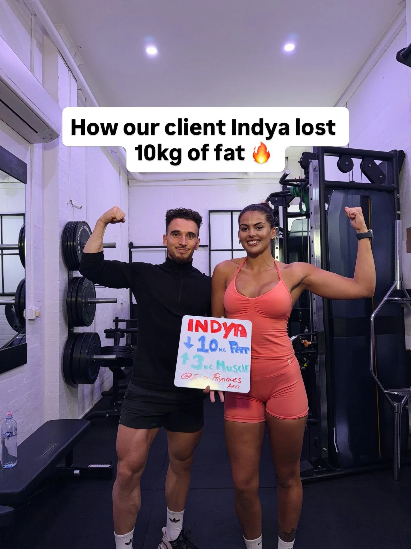 How Indya dropped 10kg of fat

Indya started with us training 2&ndash;3x per week.

The goal wasn&rsquo;t just to get results in the studio &mdash;
it was to give her something she could take with her.

So we built her program and showed her exactly 