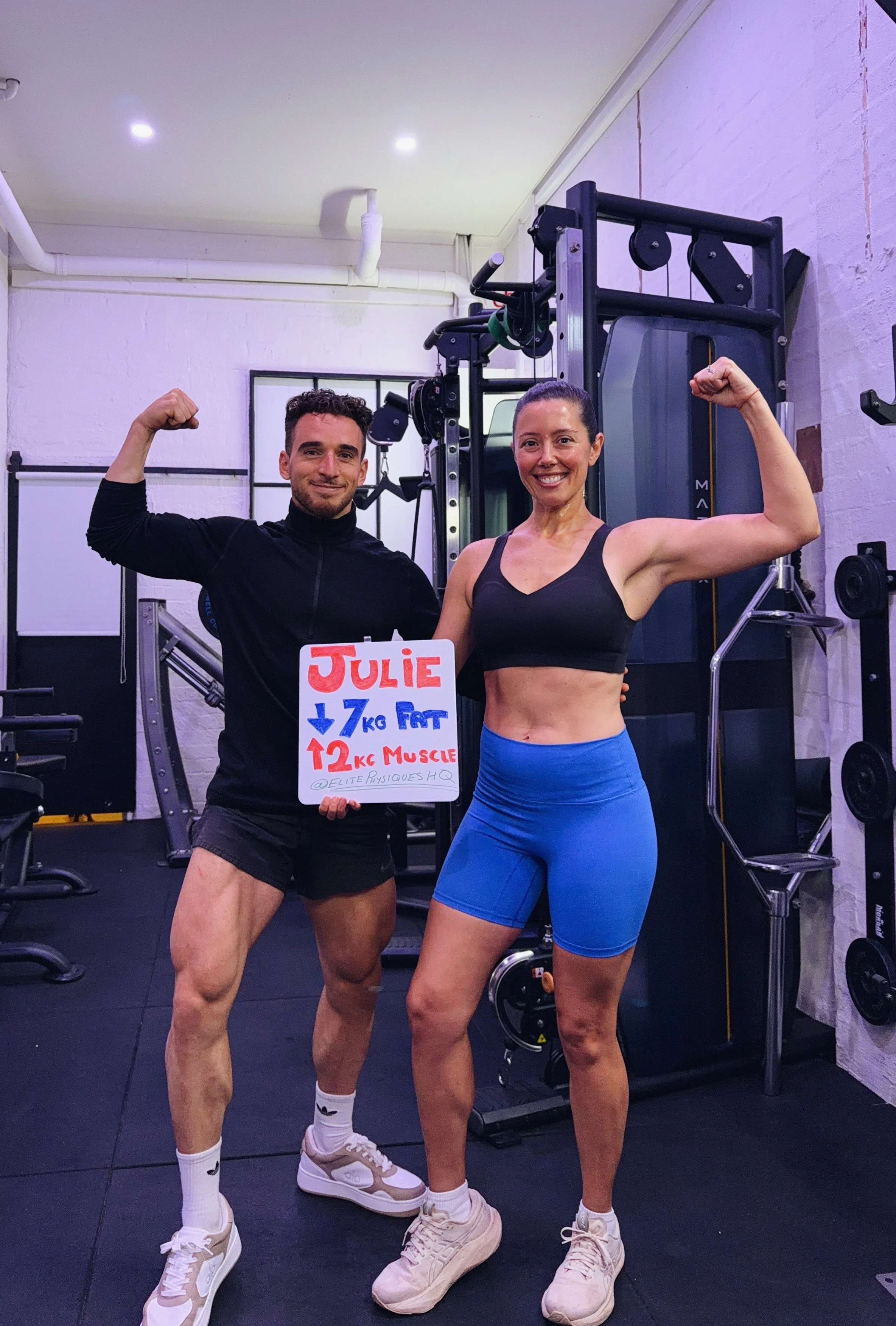 Julie lost 7kg in 12 weeks as a busy mum at Elite 
Physiques private training studio Elwood