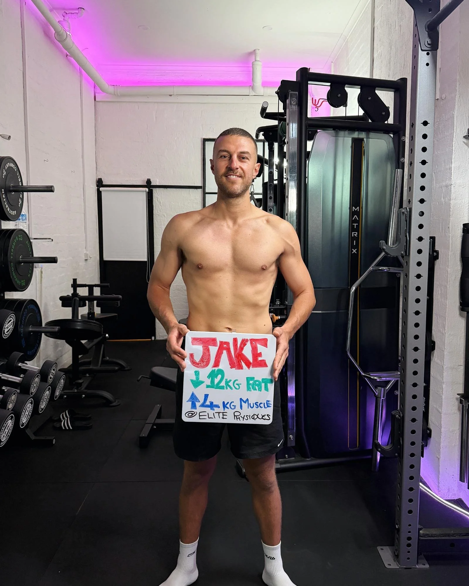 Male weight loss transformation after personal training in Elwood