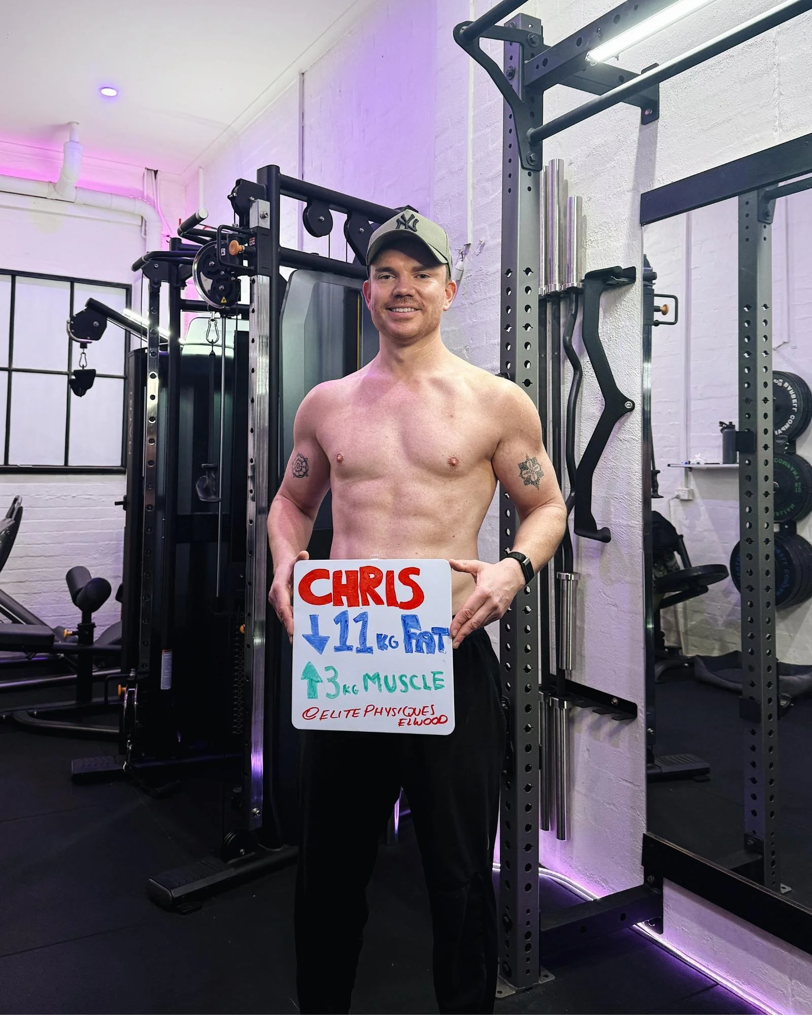 Male muscle building results through private personal training in Elwood