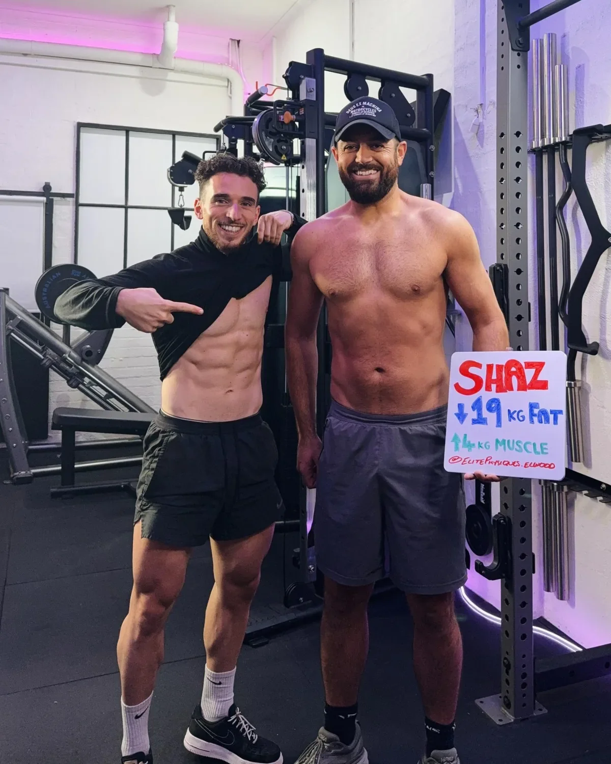 19kg fat loss and 4kg muscle gain at Elite Physiques private personal training studio near Brighton