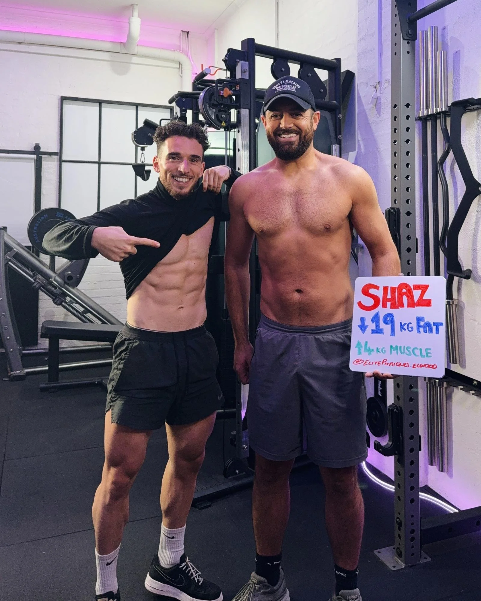 Corporate male strength training and muscle building results in Elwood