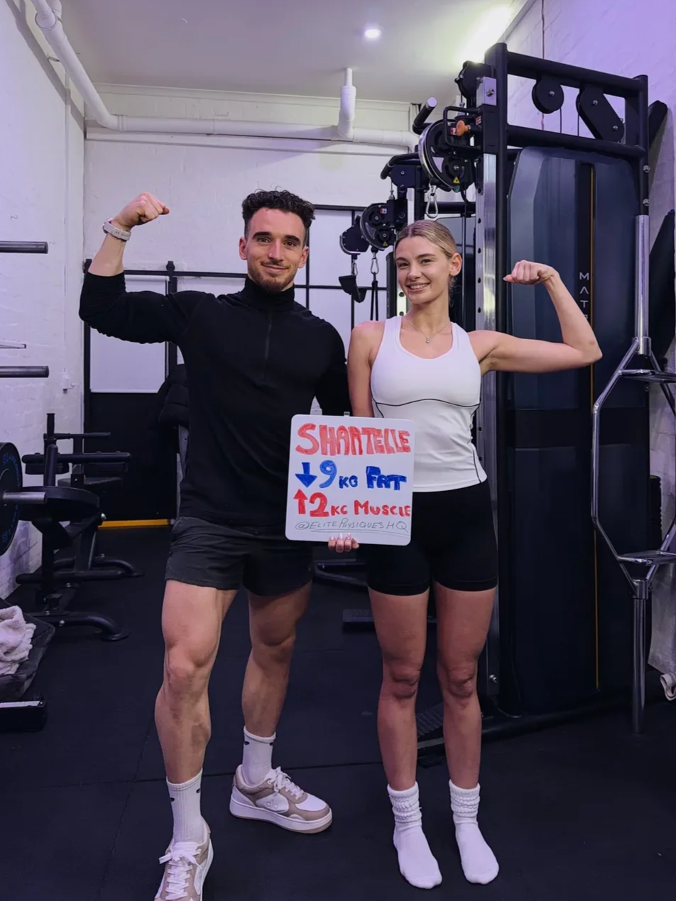 Shantelle's 9kg fat loss and 2kg muscle gain at Elite Physiques private personal training studio Elwood
