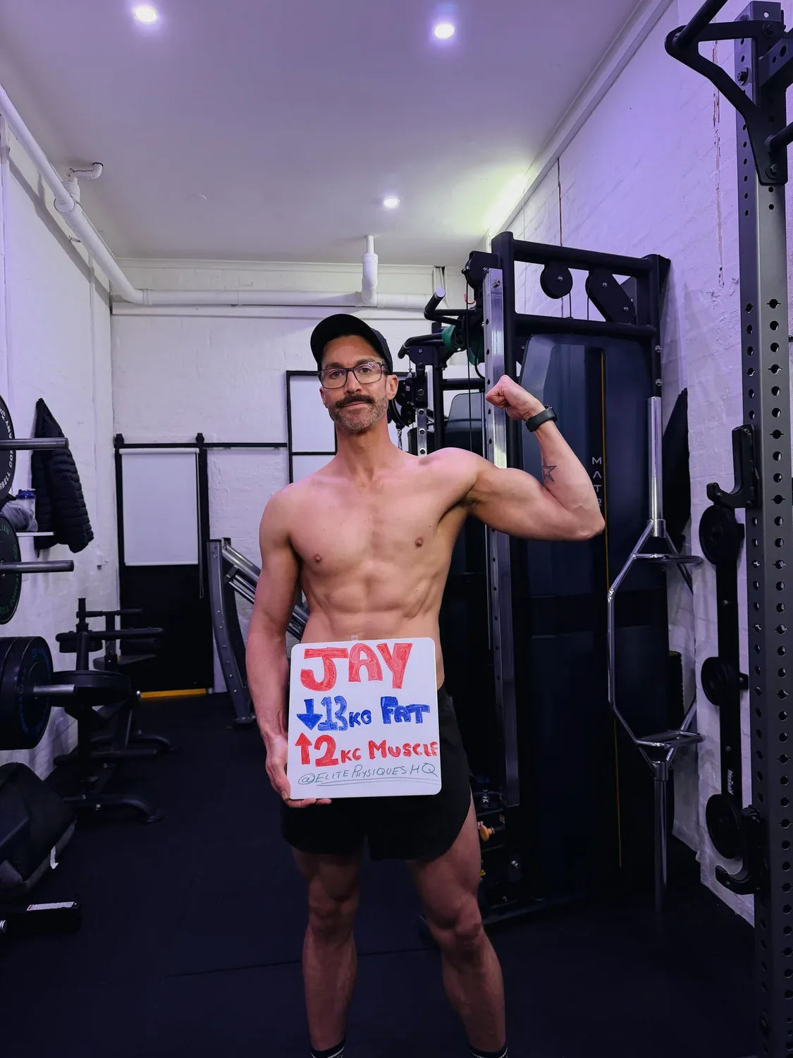 Jay's 13kg fat loss and 2kg muscle gain result at Elite Physiques private personal training studio Elwood