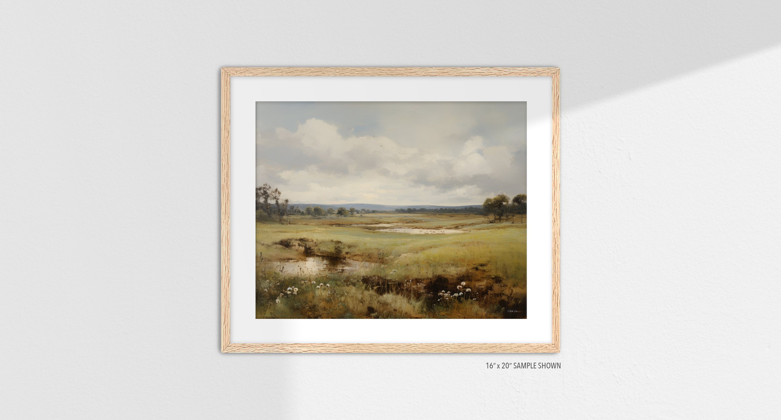 Matilda Pope 1017.LA Capernaum Fields C-1017.LA_04 Landscape Art Print Oak Frame.jpg