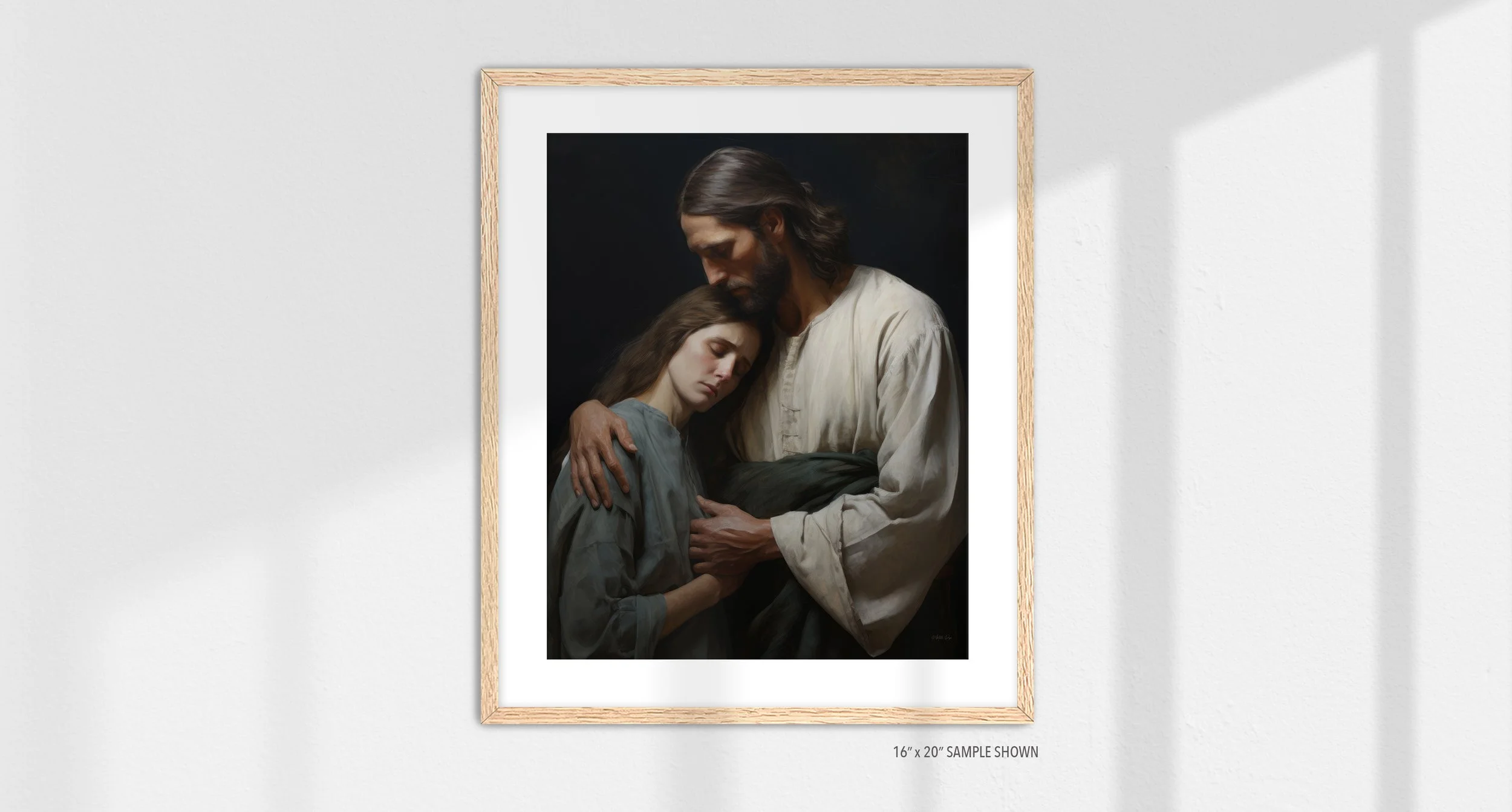 Matilda Pope 1047.P Jesus the Healer C-1047.P_04 Portrait Art Print Oak Frame.jpg