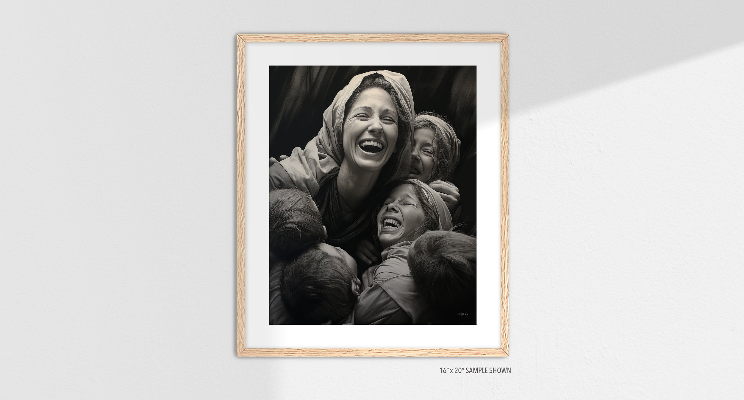 Matilda Pope 1044.P Immaculate Heart of Mary C-1044.P_04 Portrait Art Print Oak Frame.jpg