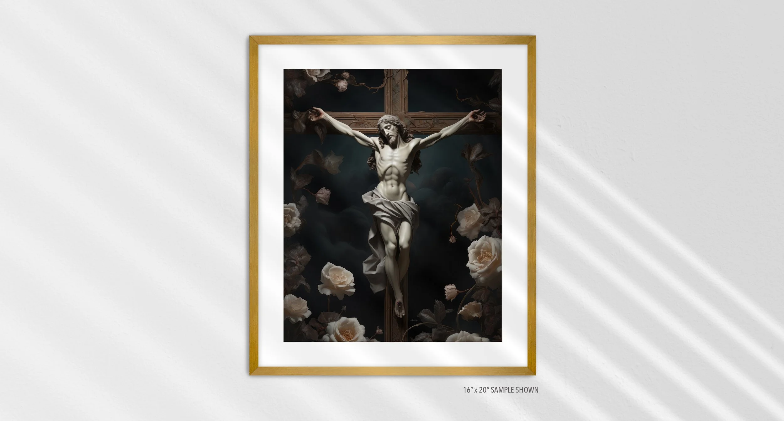 Matilda Pope 1006.P Jesus on the Cross C-1006.P_03 Portrait Art Print Gold Frame.jpg