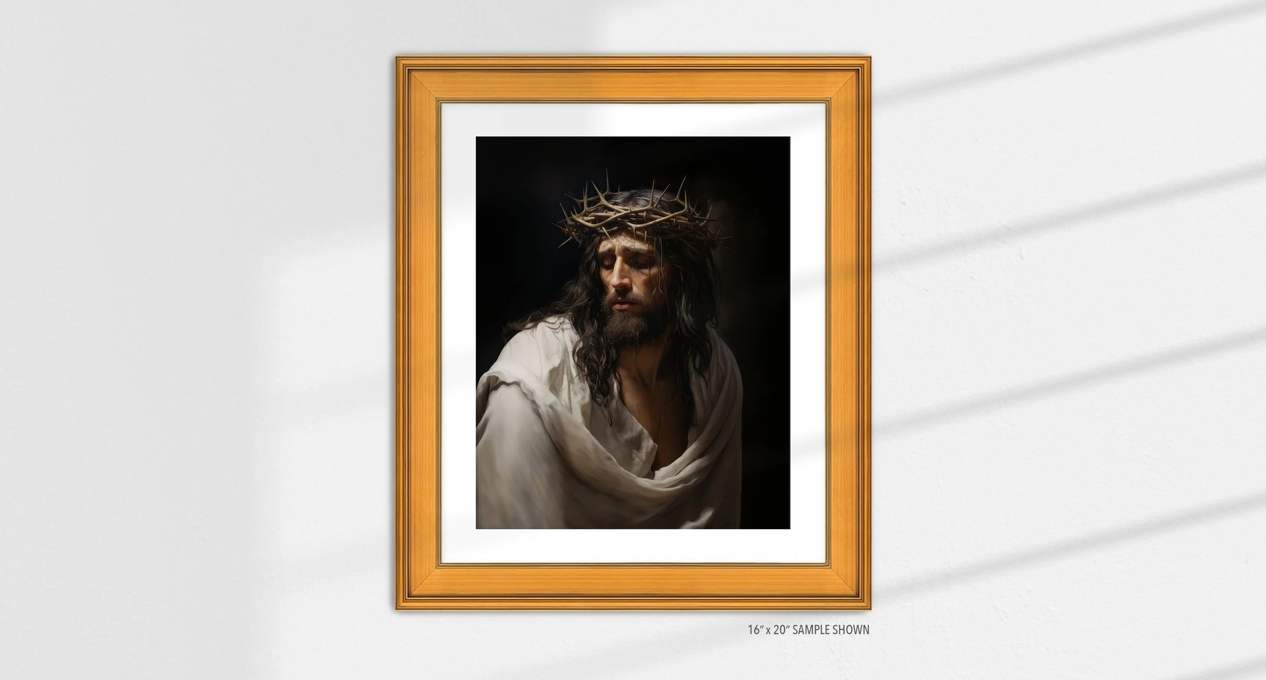 Matilda Pope 1008.P Jesus Crown of Thorns C-1008.P_08 Portrait Art Print Gallery Gold Frame.jpg