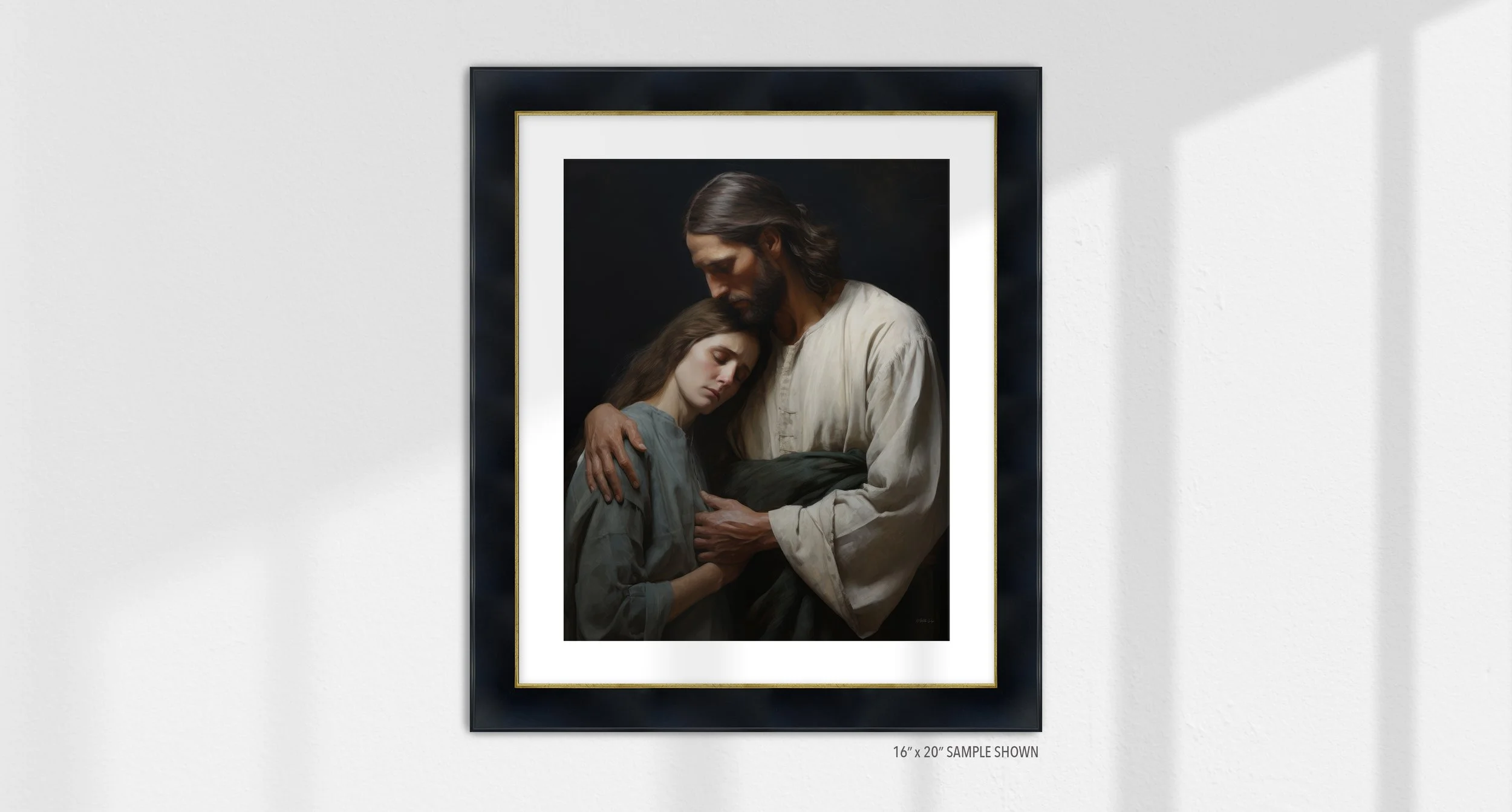 Matilda Pope 1047.P Jesus the Healer C-1047.P_07 Portrait Art Print Gallery BlackGold Frame.jpg