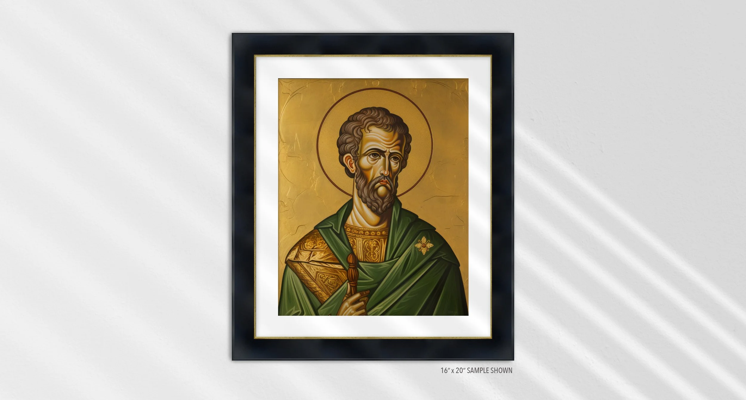 Matilda Pope 1011.P St James Patron Saint of Pilgrims C-1011.P_07 Portrait Art Print Gallery BlackGold Frame.jpg
