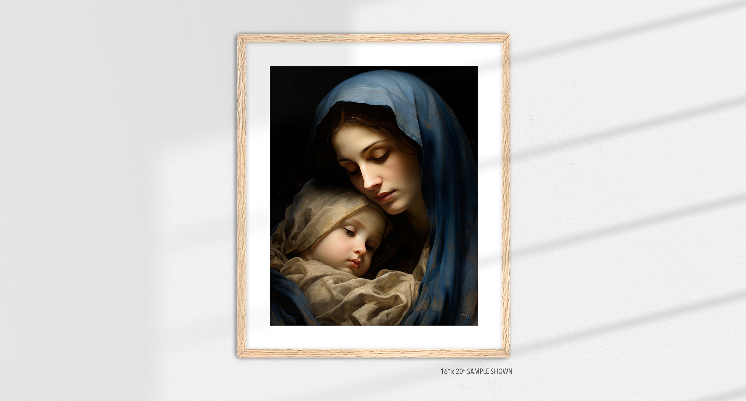 Matilda Pope 1028.P Madonna and Child C-1028.P_04 Portrait Art Print Oak Frame.jpg