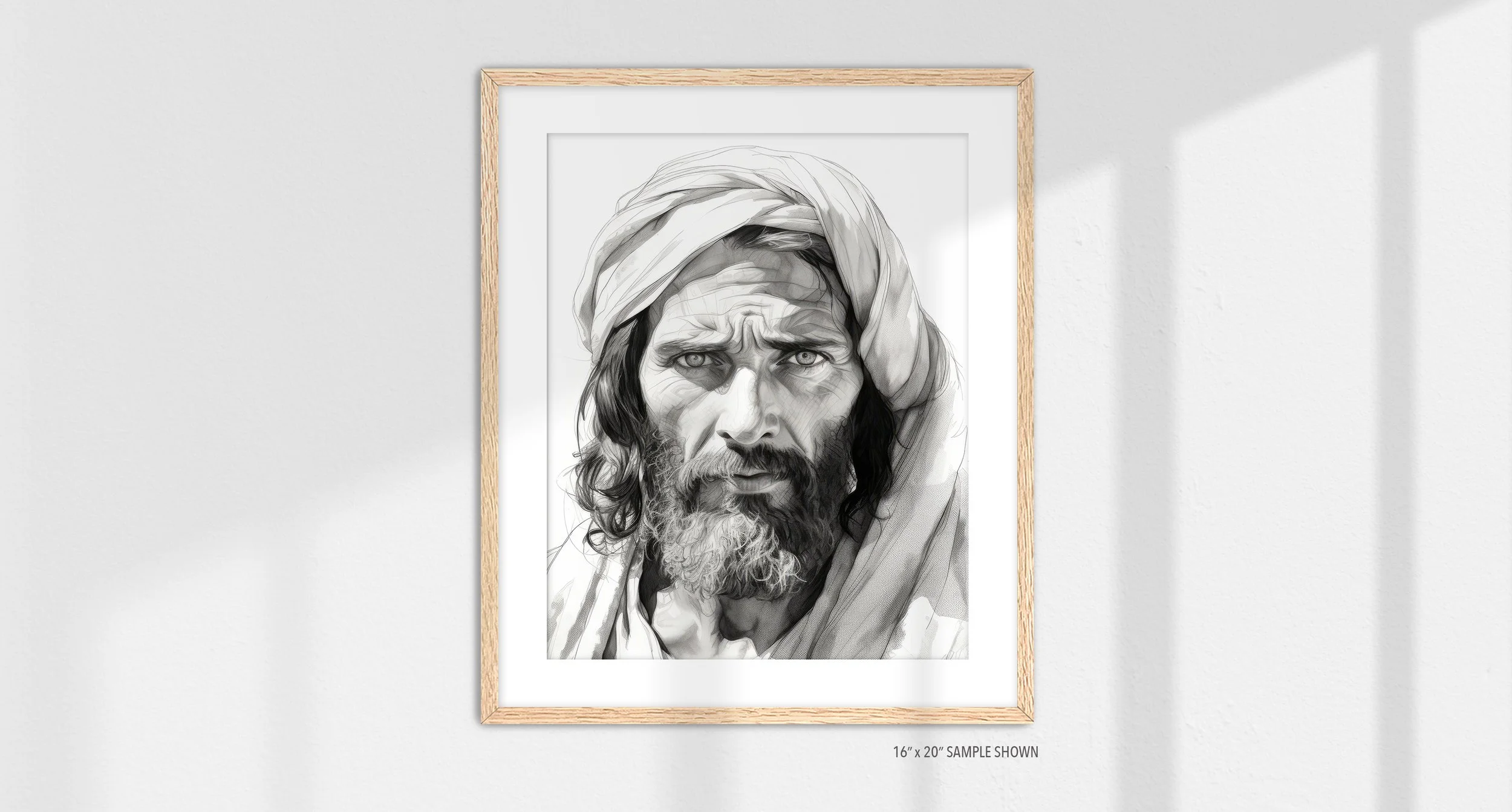 Matilda Pope 1002.P Joseph Father of Jesus C-1002.P_04 Portrait Art Print Oak Frame.jpg