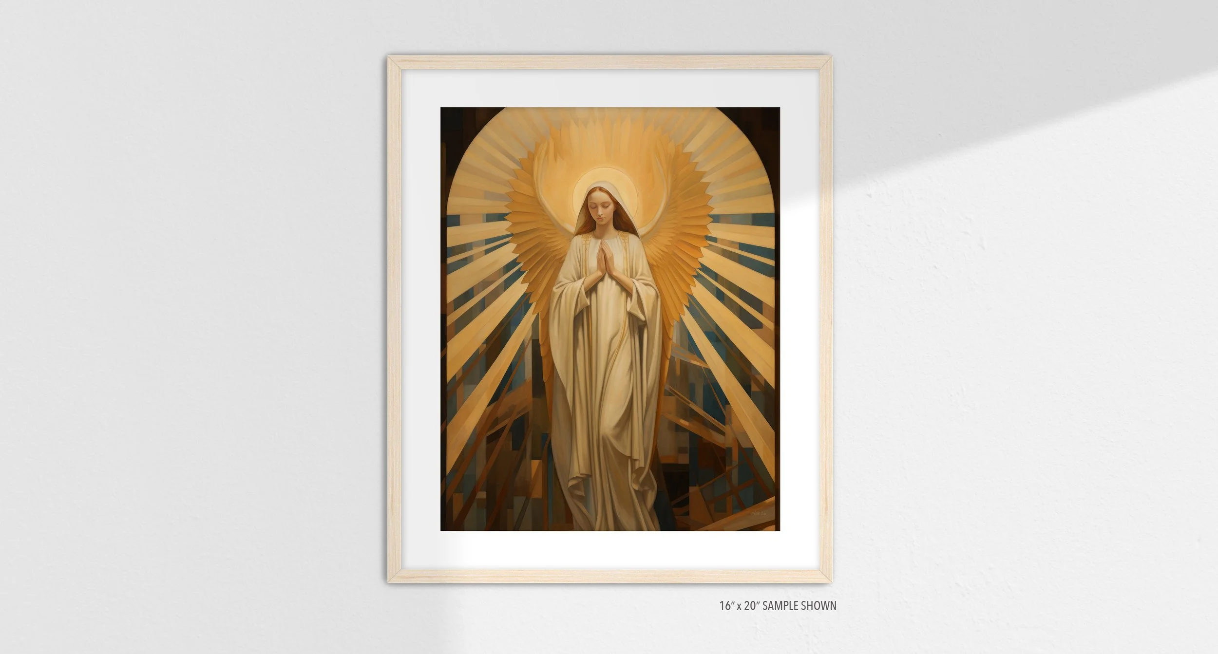 Matilda Pope 1025.P Blessed Angel C-1025.P_05 Portrait Art Print Maple Frame.jpg
