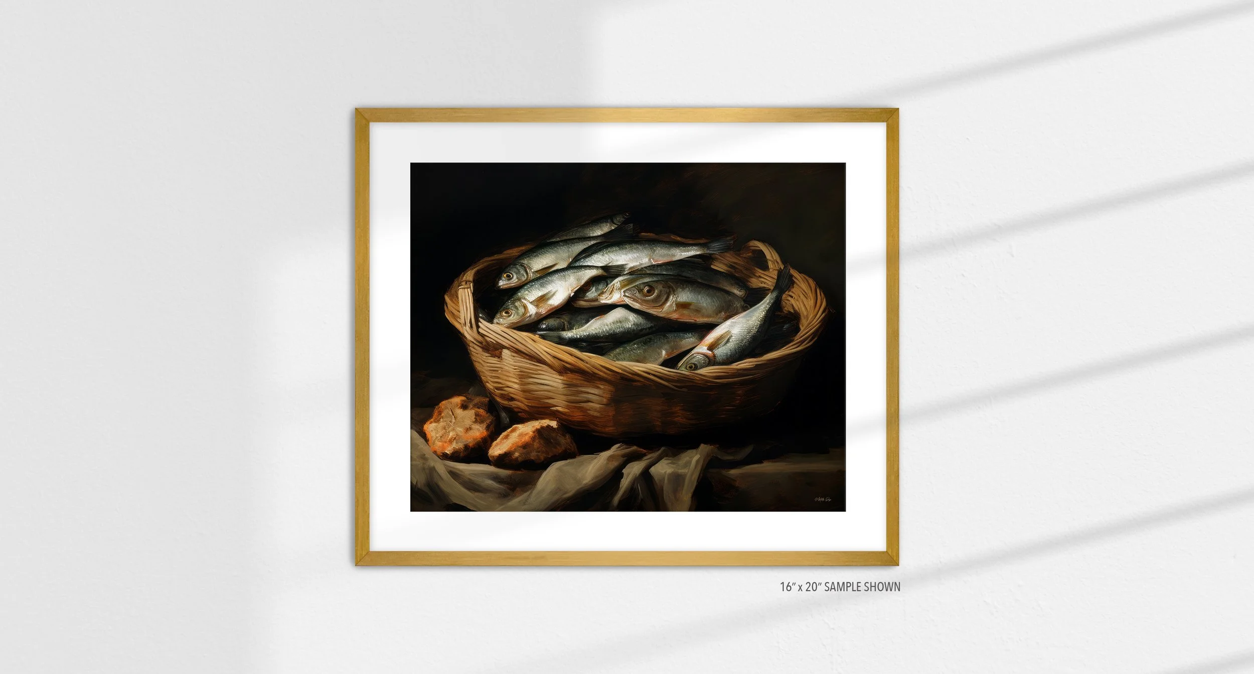 Matilda Pope 1050.LA Jesus Feeds the 5000 C-1050.LA_03 Landscape Art Print Gold Frame.jpg
