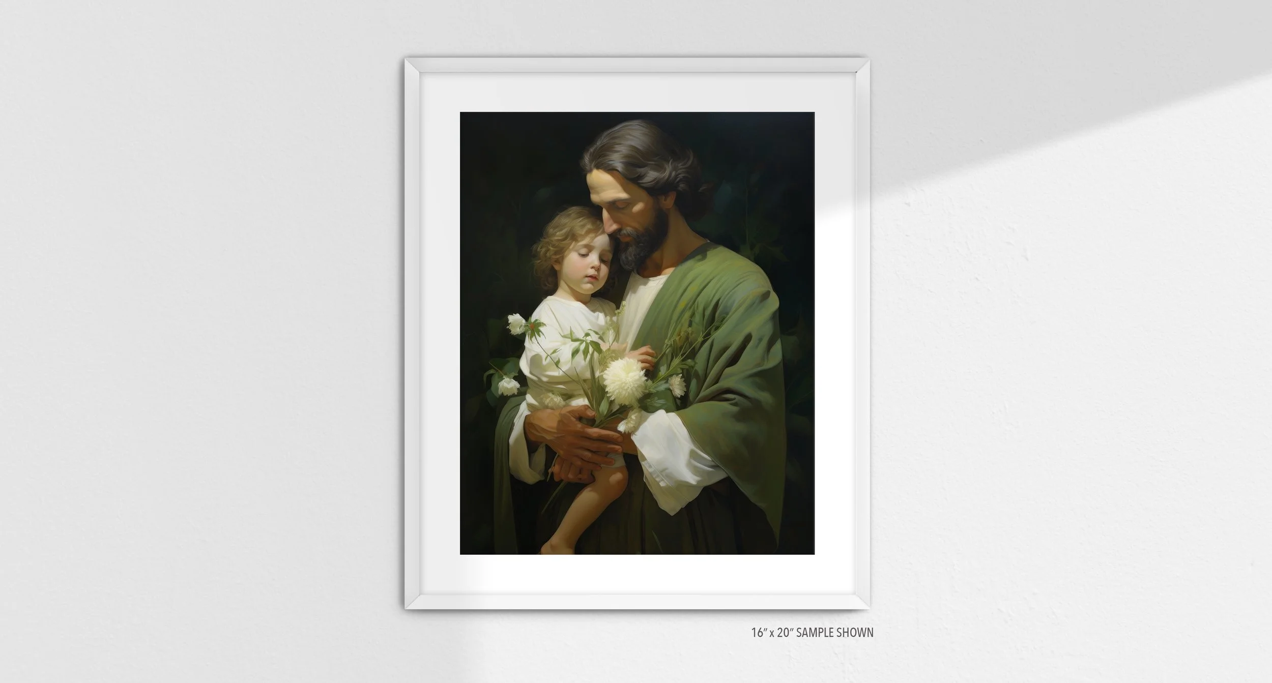 Matilda Pope 1009.P Joseph Patron Saint of Fathers C-1009.P_02 Portrait Art Print White Frame.jpg
