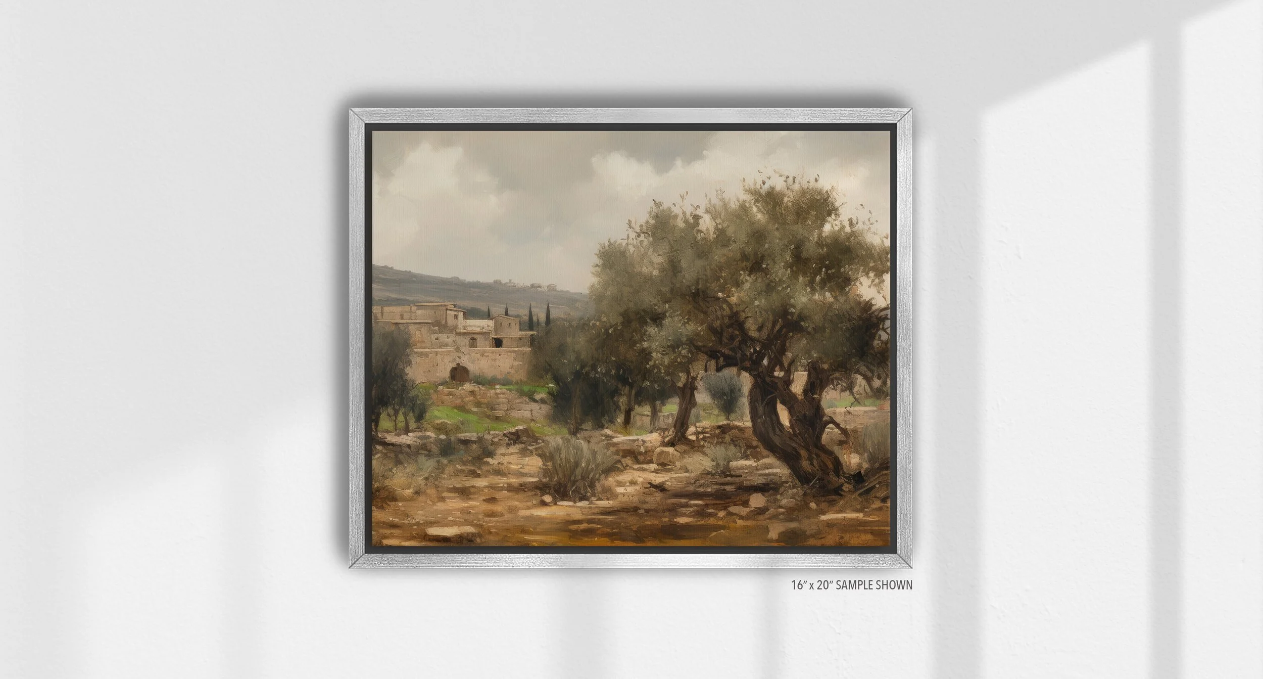 Matilda Pope The Tree at Jericho A-1018.LA_04 Landscape Canvas Silver Frame.jpg