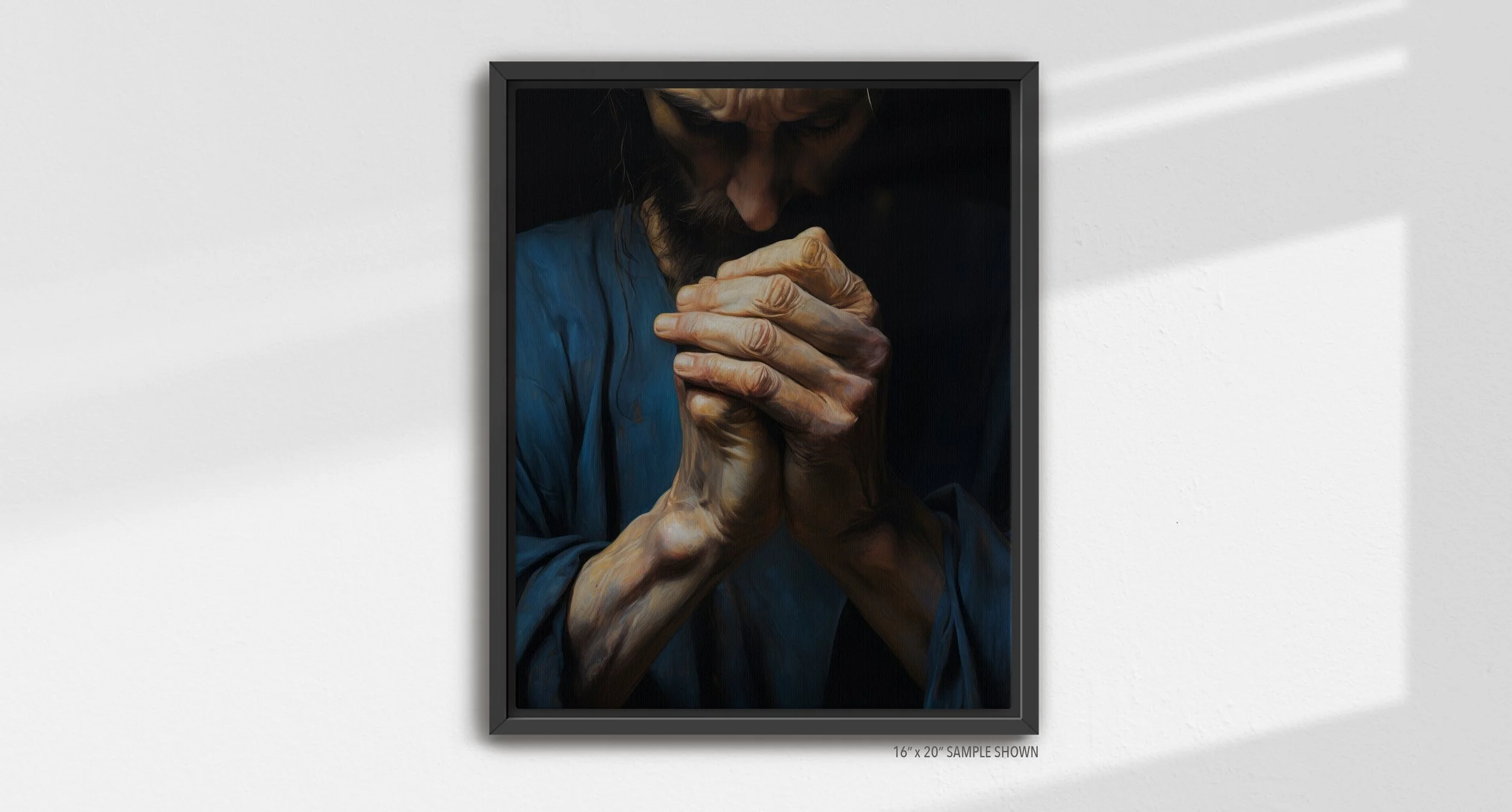 Matilda Pope Jesus Praying A-1030.P_01 Portrait Canvas Black Frame.jpg