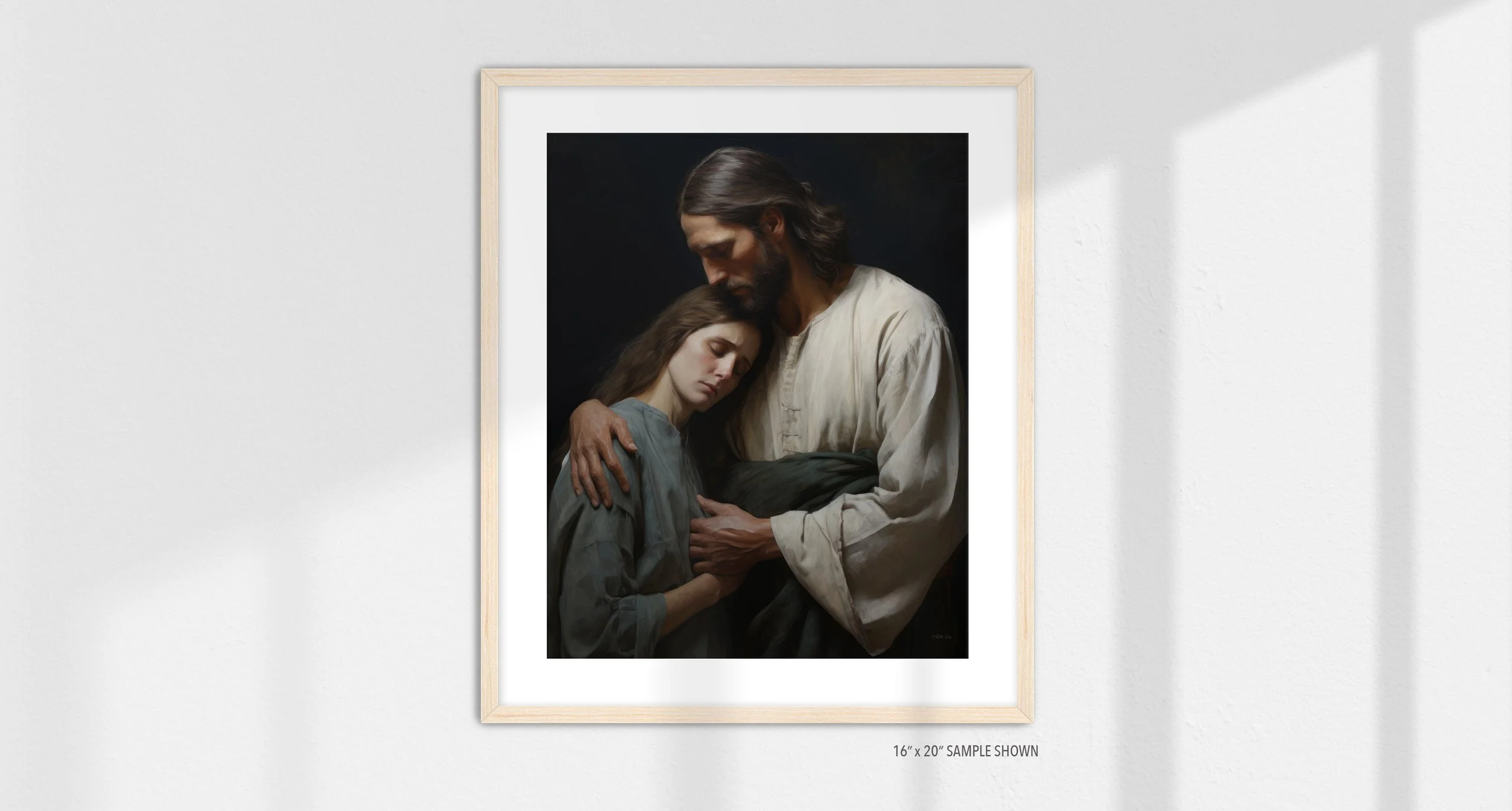 Matilda Pope 1047.P Jesus the Healer C-1047.P_05 Portrait Art Print Maple Frame.jpg