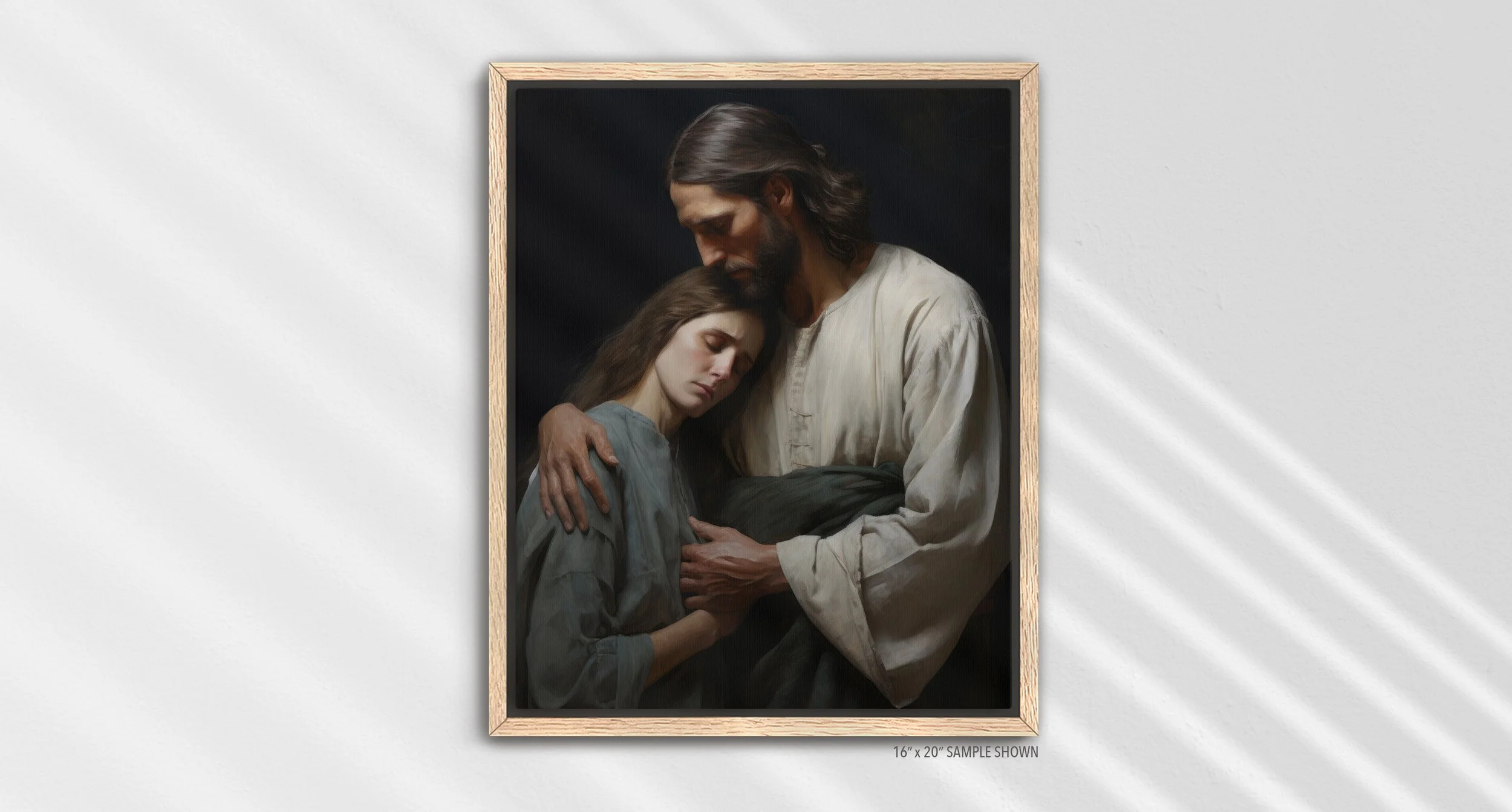 Matilda Pope Jesus the Healer A-1047.P_05 Portrait Canvas Oak Frame.jpg