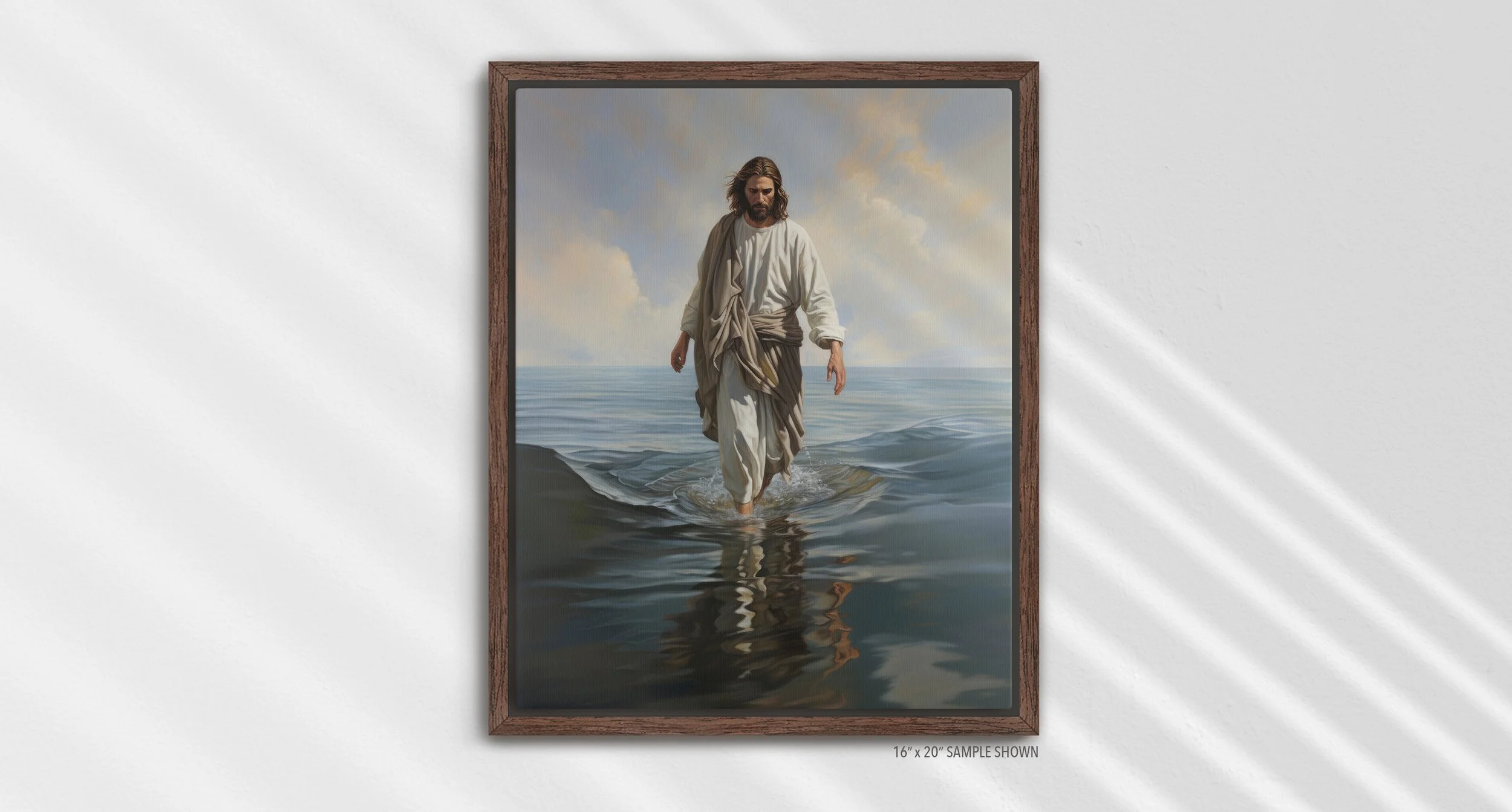Matilda Pope Jesus Walking on Water A-1010.P_07 Portrait Canvas Espresso Frame.jpg