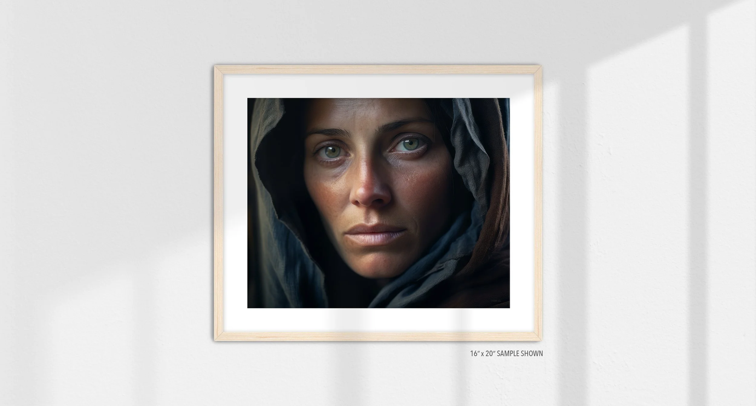 Matilda Pope 1034.LA Virgin Mary C-1034.LA_05 Landscape Art Print Maple Frame.jpg