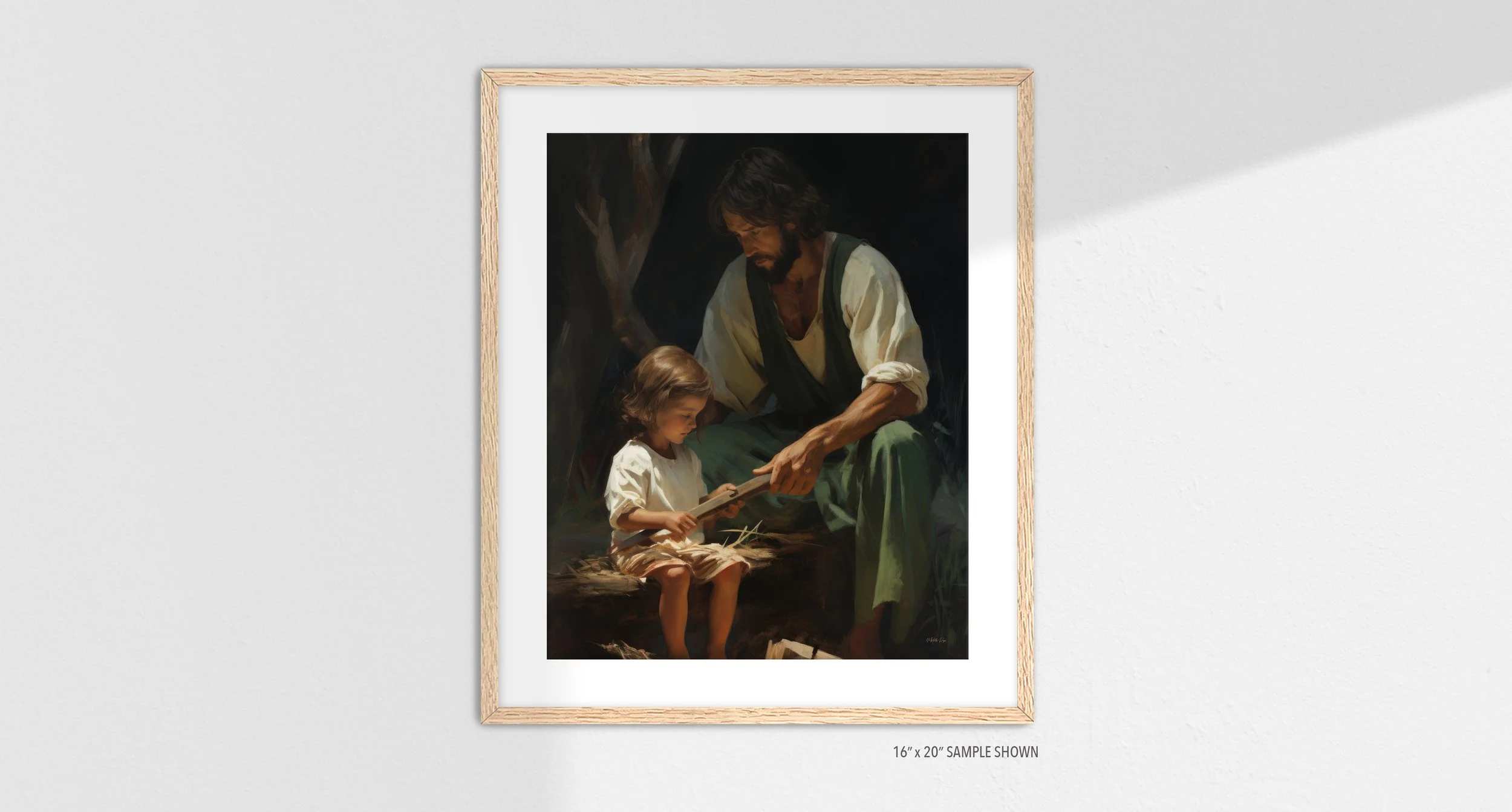 Matilda Pope 1040.P Joseph Father of Jesus C-1040.P_04 Portrait Art Print Oak Frame.jpg