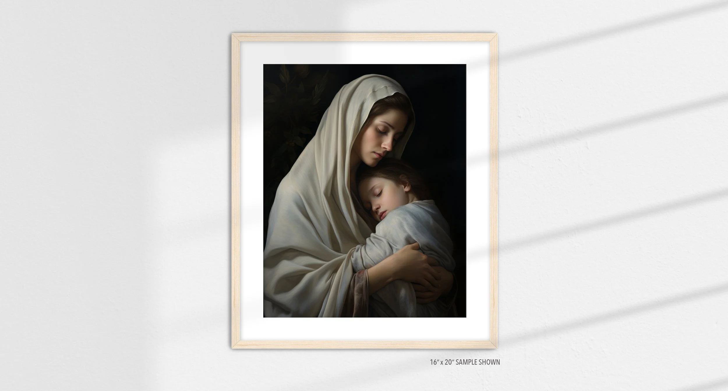 Matilda Pope 1007.P Blessed Mother C-1007.P_05 Portrait Art Print Maple Frame.jpg