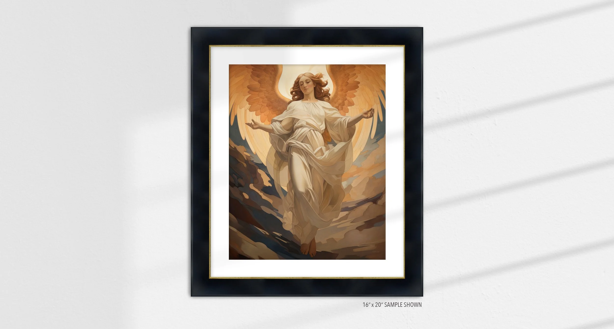 Matilda Pope 1021.P Guardian Angel C-1021.P_07 Portrait Art Print Gallery BlackGold Frame.jpg