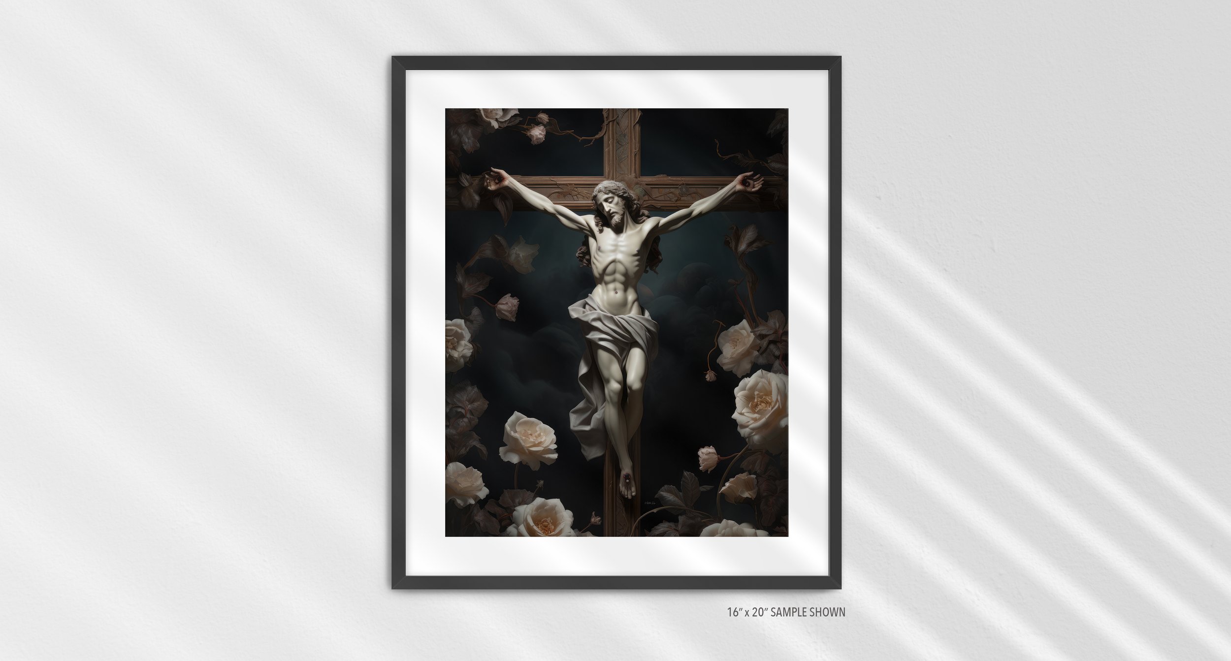 Matilda Pope 1006.P Jesus on the Cross C-1006.P_01 Portrait Art Print Black Frame.jpg