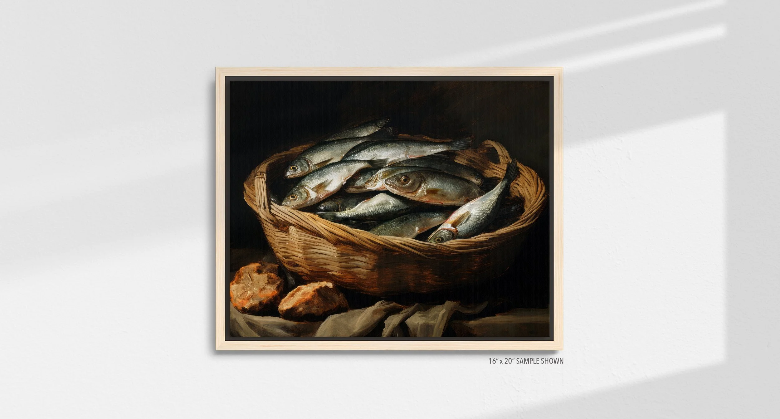 Matilda Pope 1050.LA Jesus Feeds the 5000 A-1050.LA_06 Landscape Canvas Maple Wood Frame.jpg