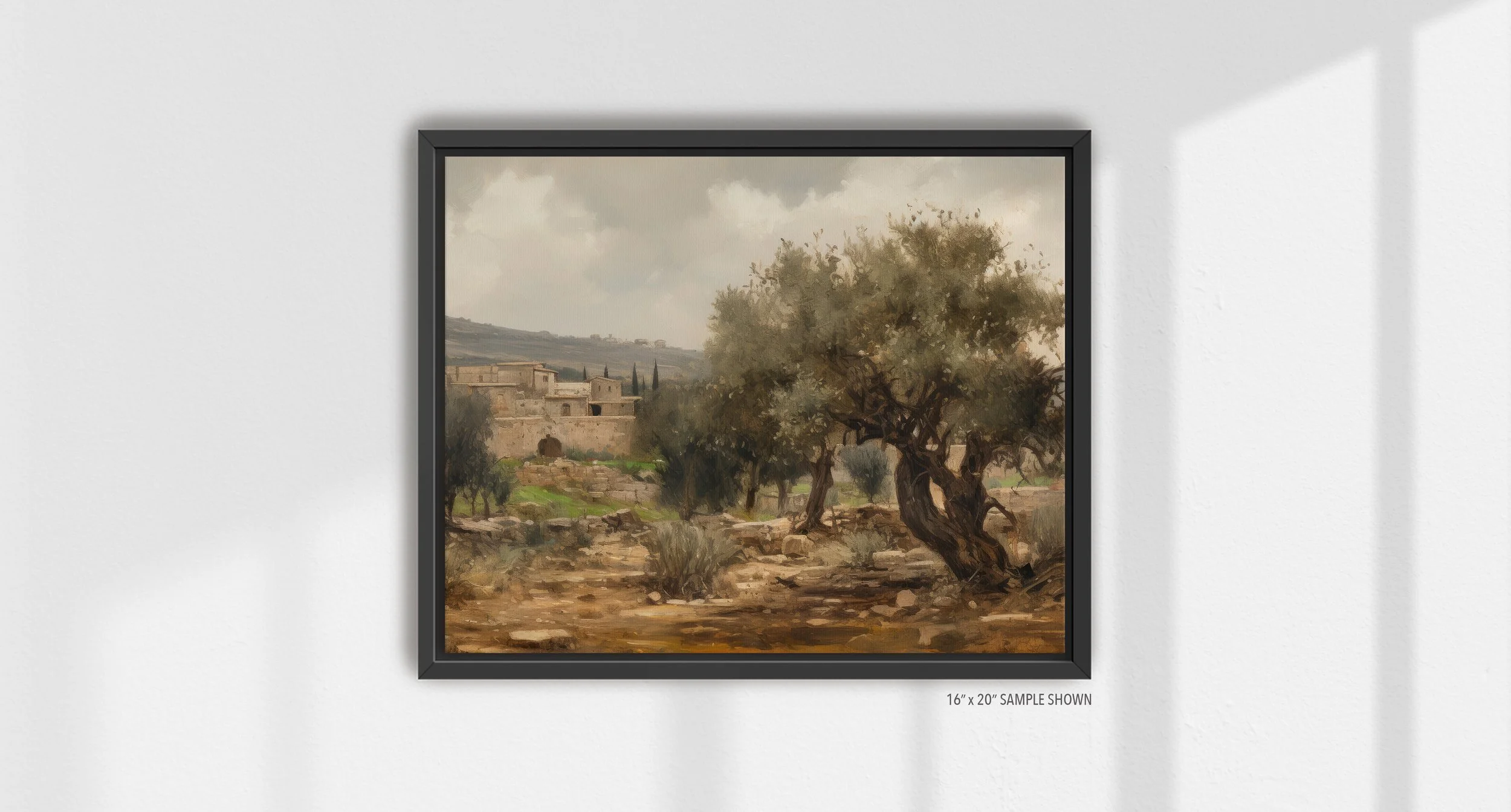 Matilda Pope The Tree at Jericho A-1018.LA_01 Landscape Canvas Black Frame.jpg