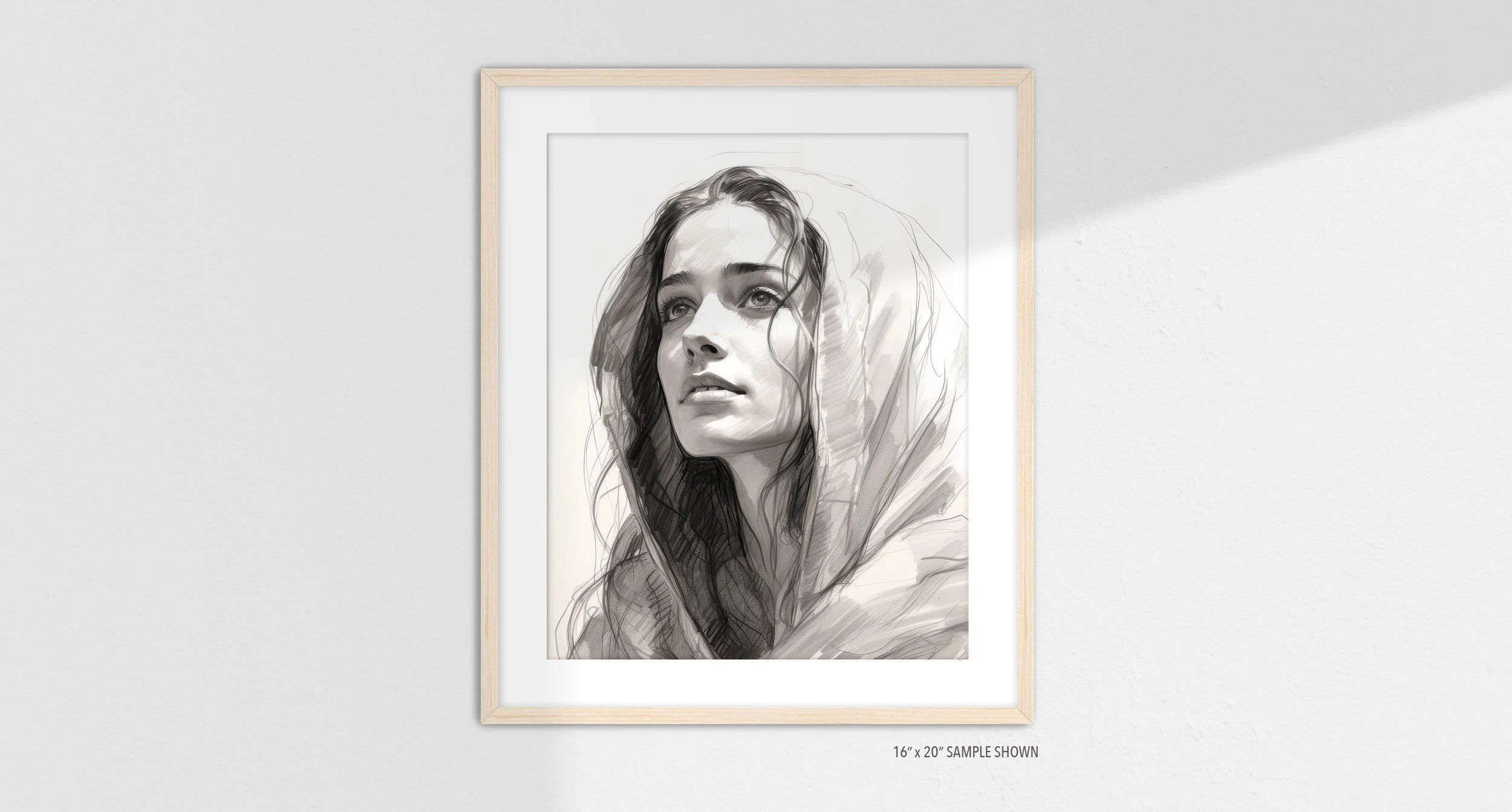 Matilda Pope 1003.P Mary Magdalene the Galilean C-1003.P_05 Portrait Art Print Maple Frame.jpg