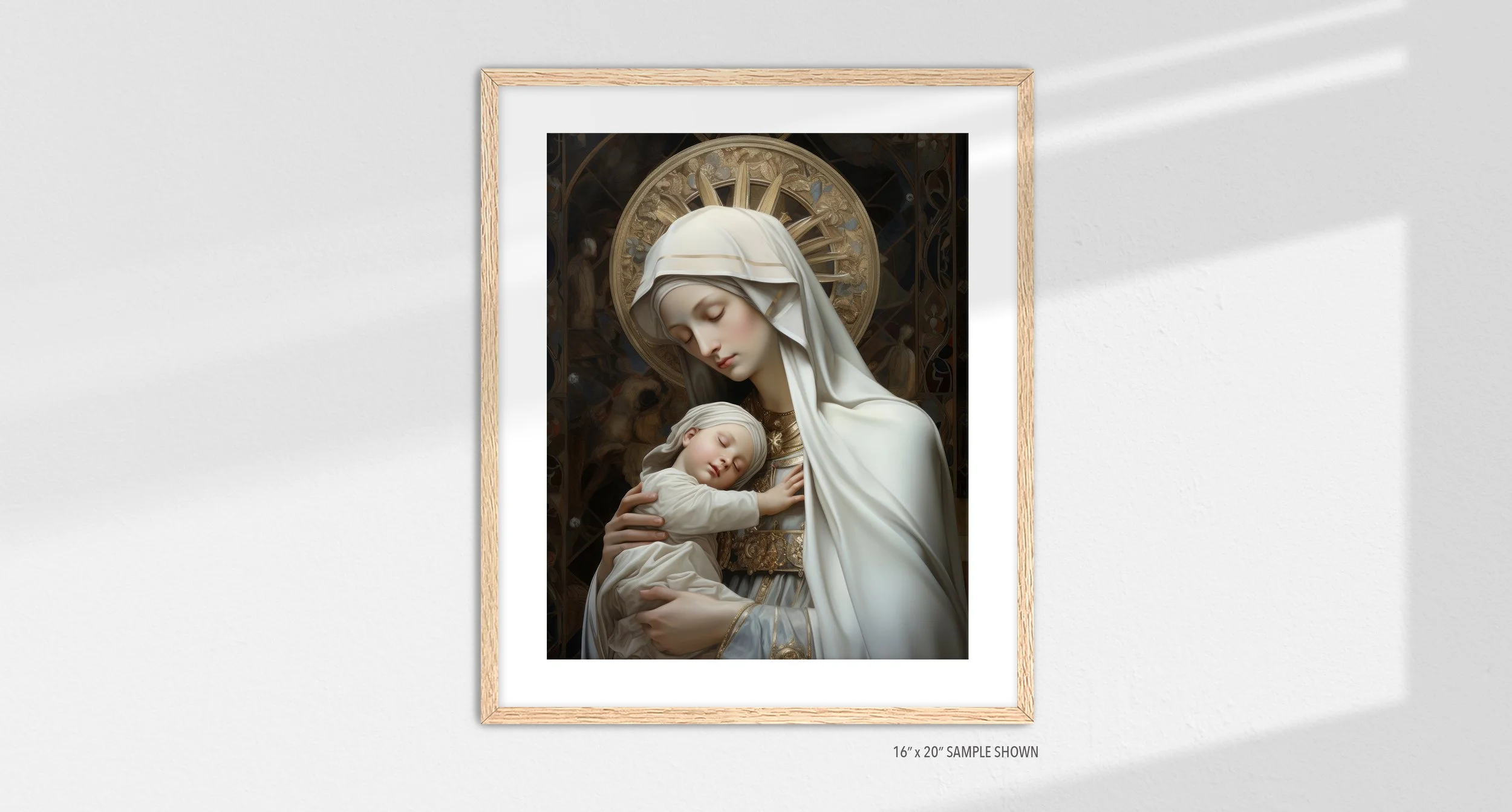 Matilda Pope 1004.P Mother Mary C-1004.P_04 Portrait Art Print Oak Frame.jpg