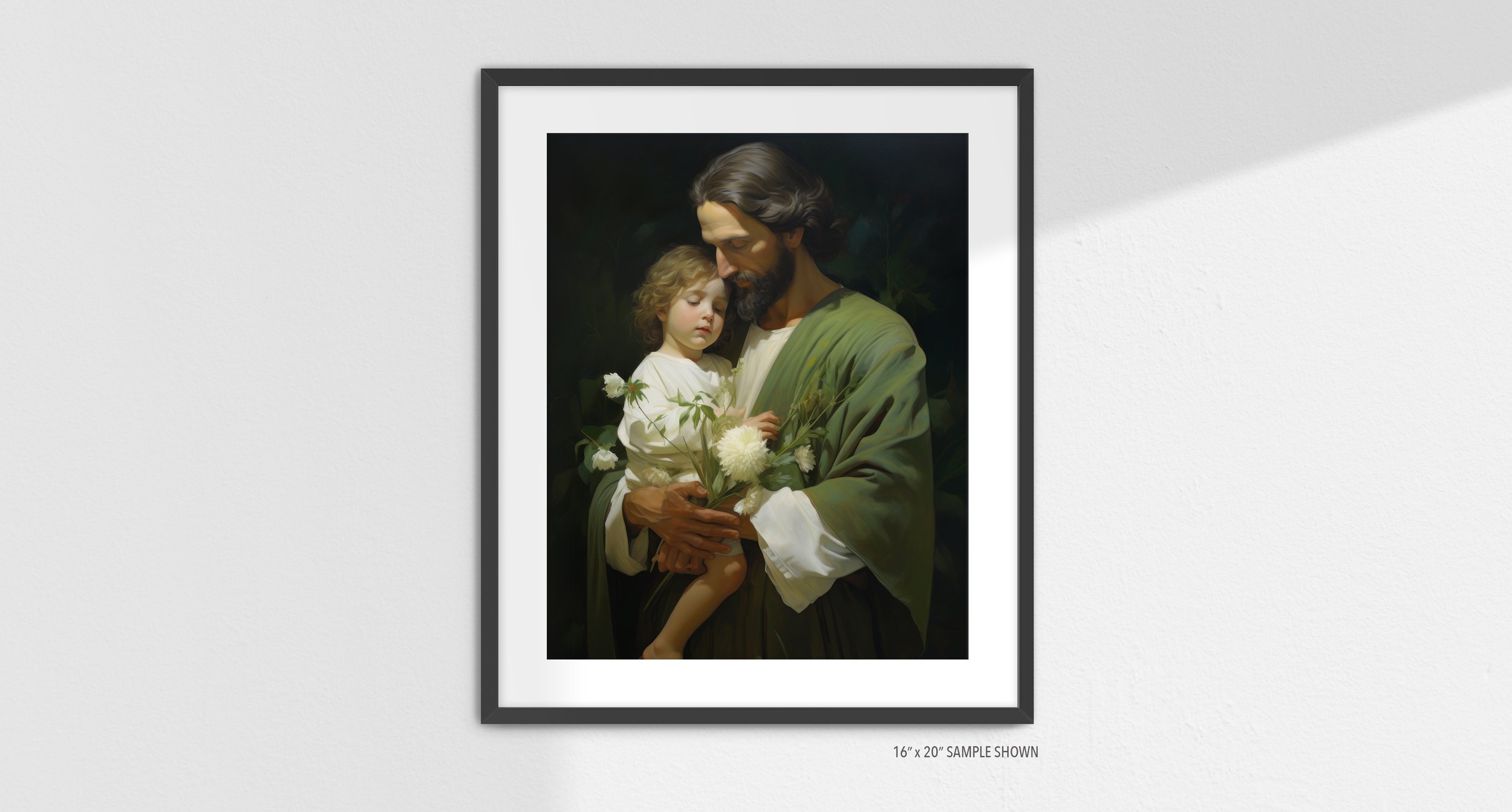 Matilda Pope 1009.P Joseph Patron Saint of Fathers C-1009.P_01 Portrait Art Print Black Frame.jpg