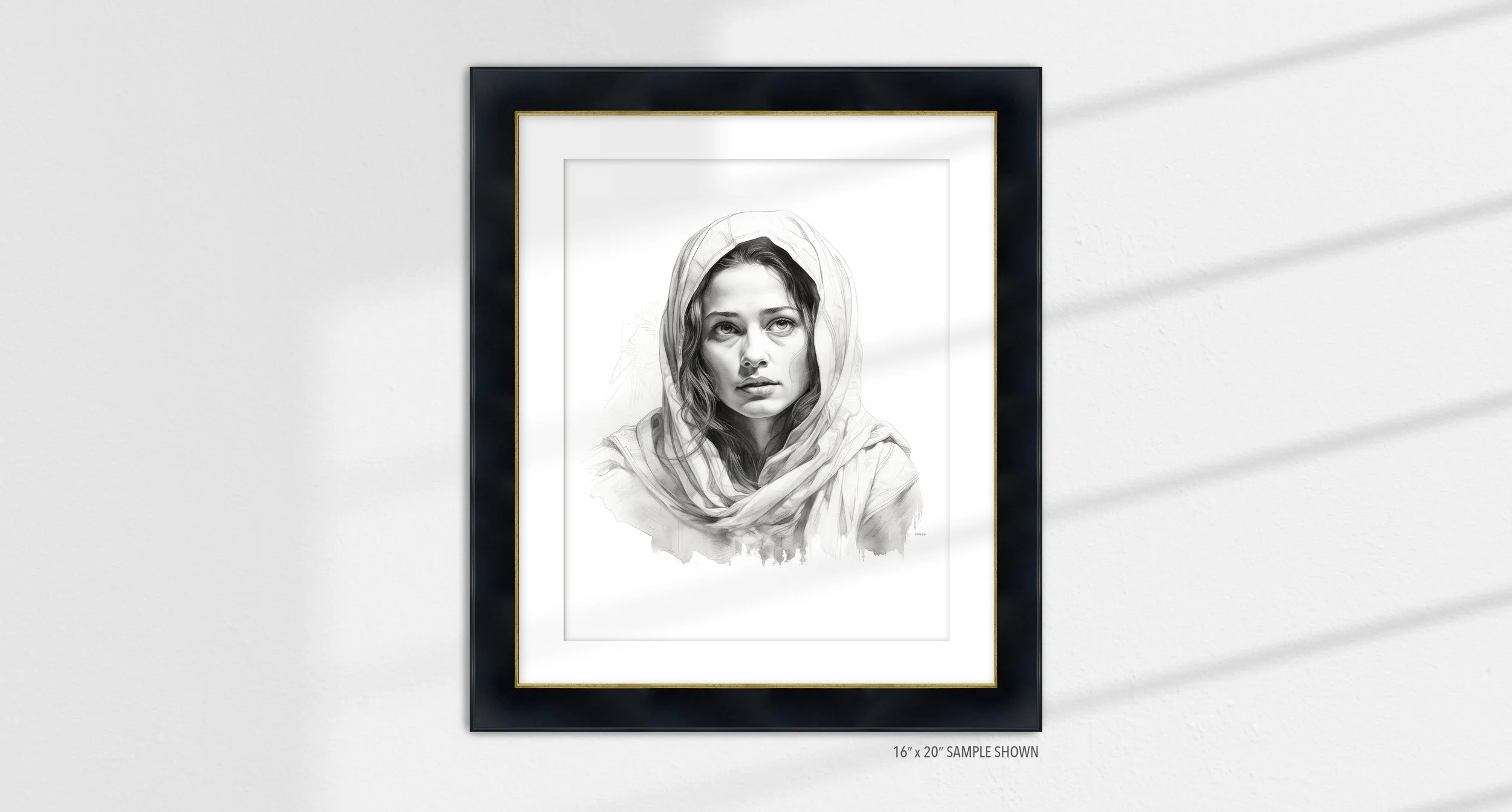 Matilda Pope 1001.P Mary of Jerusalem C-1001.P_07 Portrait Art Print Gallery BlackGold Frame.jpg