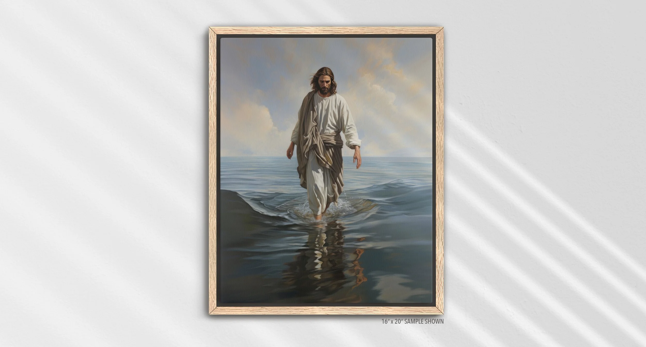 Matilda Pope Jesus Walking on Water A-1010.P_05 Portrait Canvas Oak Frame.jpg