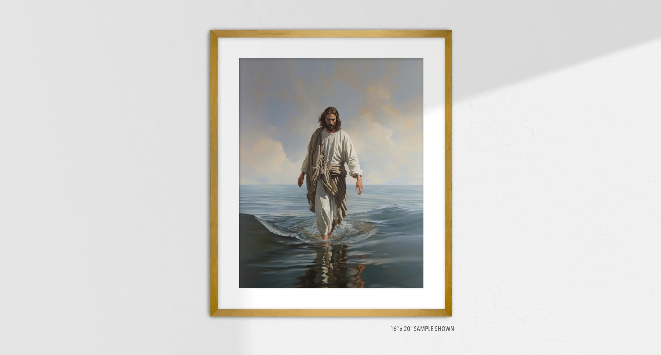 Matilda Pope 1010.P Jesus Walking on Water C-1010.P_03 Portrait Art Print Gold Frame.jpg