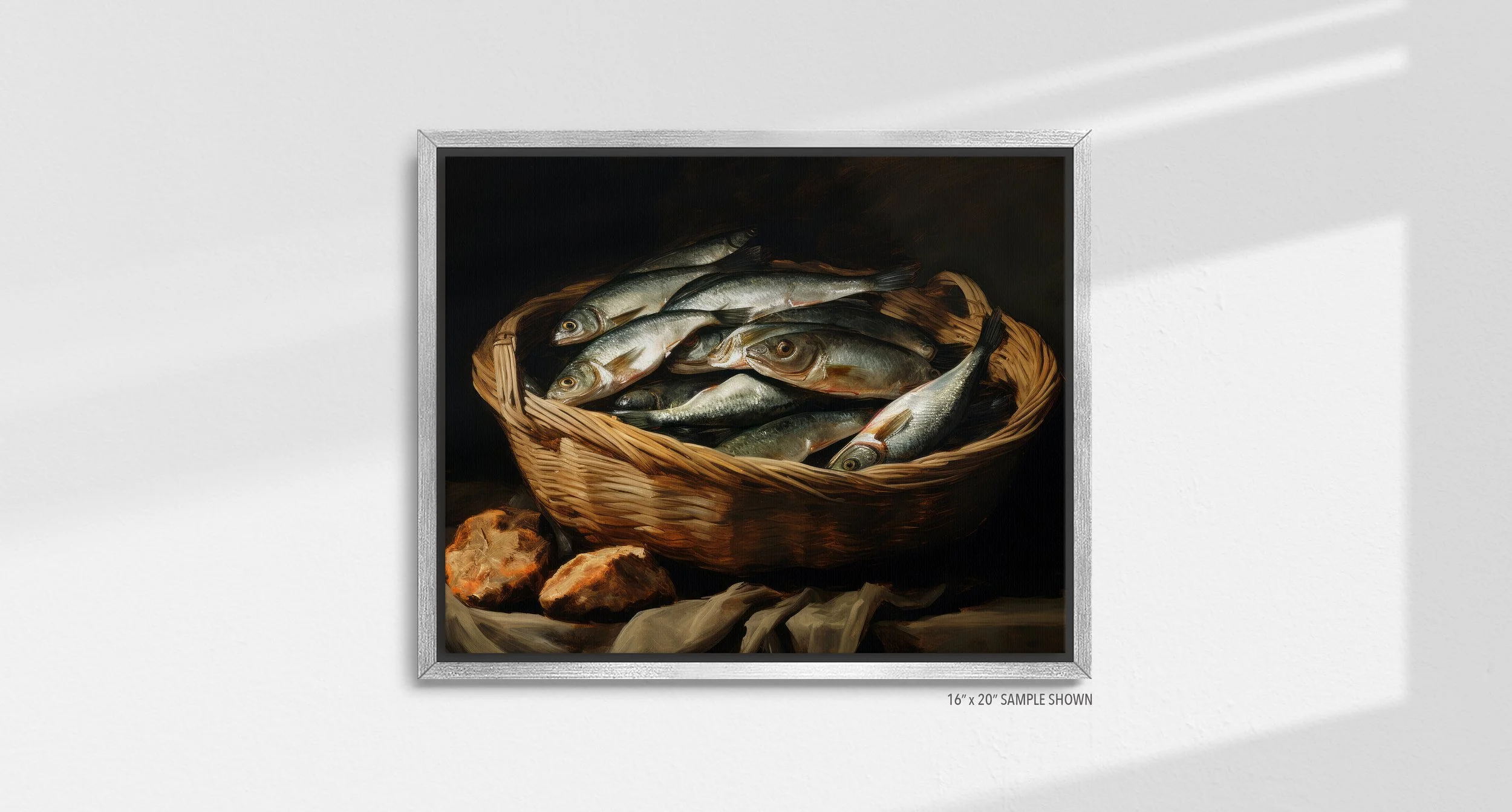 Matilda Pope 1050.LA Jesus Feeds the 5000 A-1050.LA_04 Landscape Canvas Silver Frame.jpg
