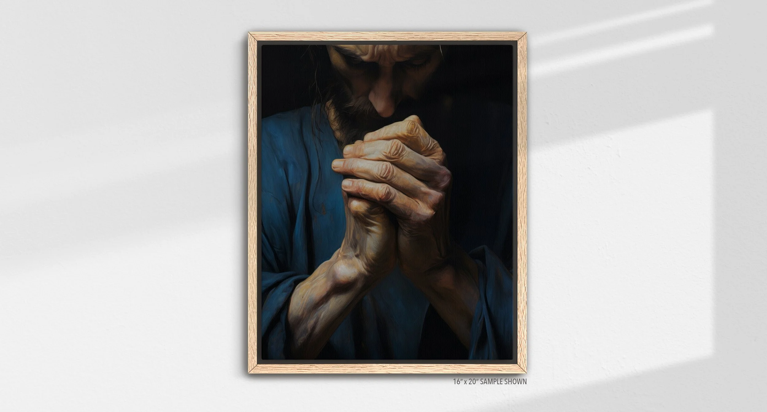 Matilda Pope Jesus Praying A-1030.P_05 Portrait Canvas Oak Frame.jpg