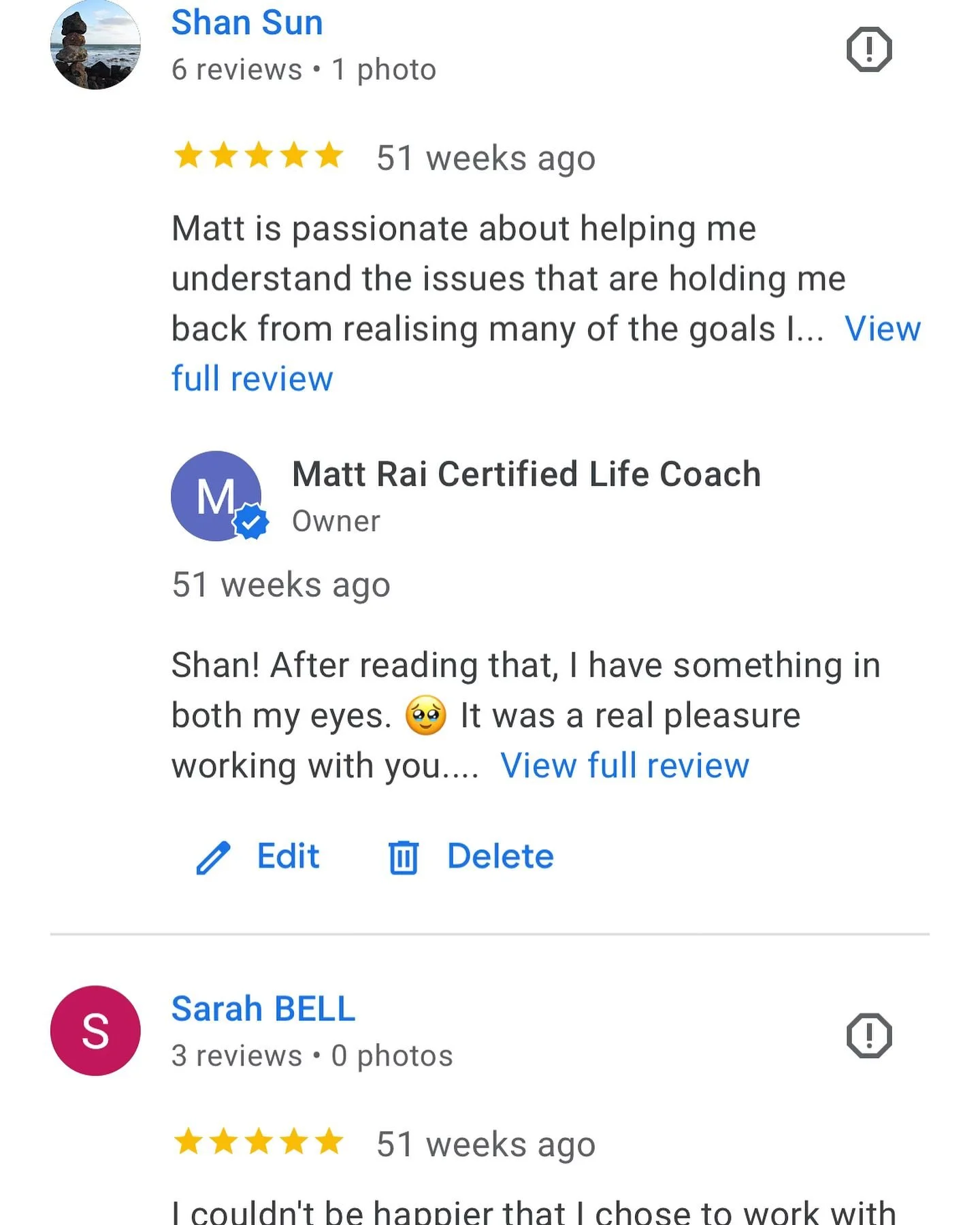 The reviews ⭐️⭐️⭐️⭐️⭐️