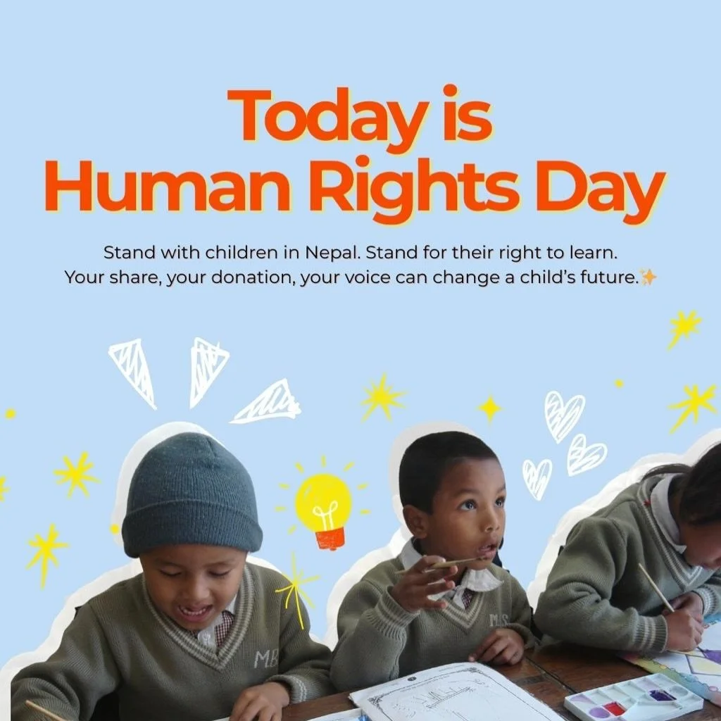 Human Rights Day 2025: Education is a Human Right and 
at Schools for Nepal, we work to make this right a reality by building safe, quality learning environments for children in Nepal. Every classroom we create is a step toward equality and opportuni