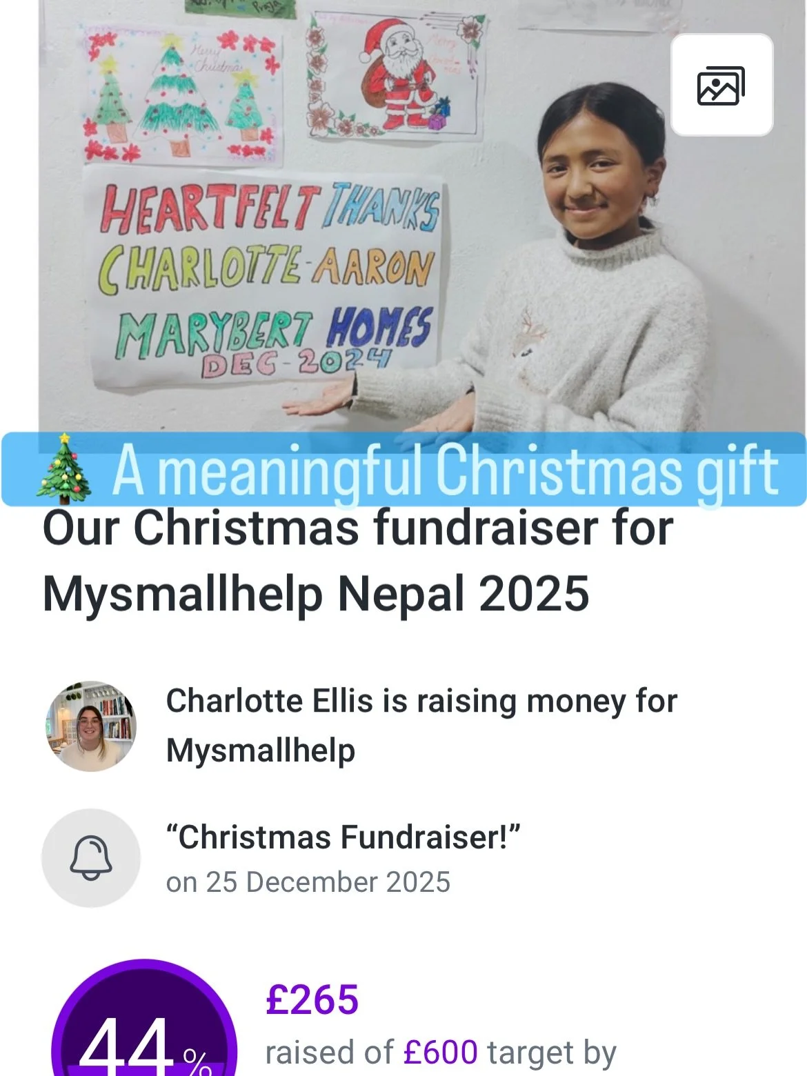 A Christmas fundraiser close to our hearts 🎄🇳🇵

Charlotte, the sister of Matt Rai, founder of Schools for Nepal, is currently fundraising in the UK for Marie School. A school we&rsquo;ve supported in the past and one that continues to make a real 