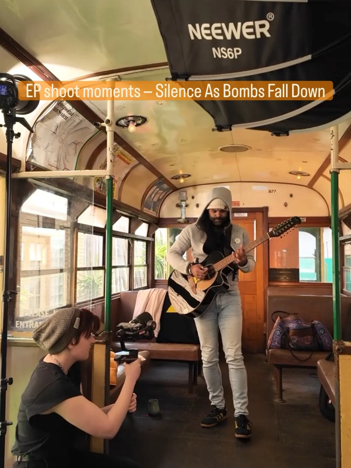 A few favourites from the Silence As Bombs Fall Down photo shoot &mdash; the moments in between the moments.
The quiet ones, the candid ones, the ones where the team somehow makes me look way cooler than I actually am 😅

These photos have become par