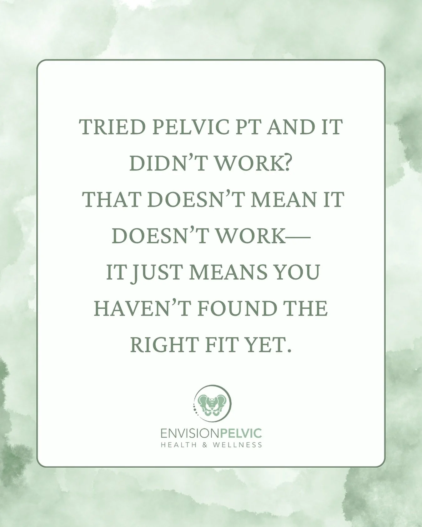 Tried pelvic PT and didn’t get results? You’re not alone—and it doesn’t mean pelvic PT isn’t for you.
🌿 The truth is, not all pelvic PT is the same. The right provider will take the time to look at your whole body, lis