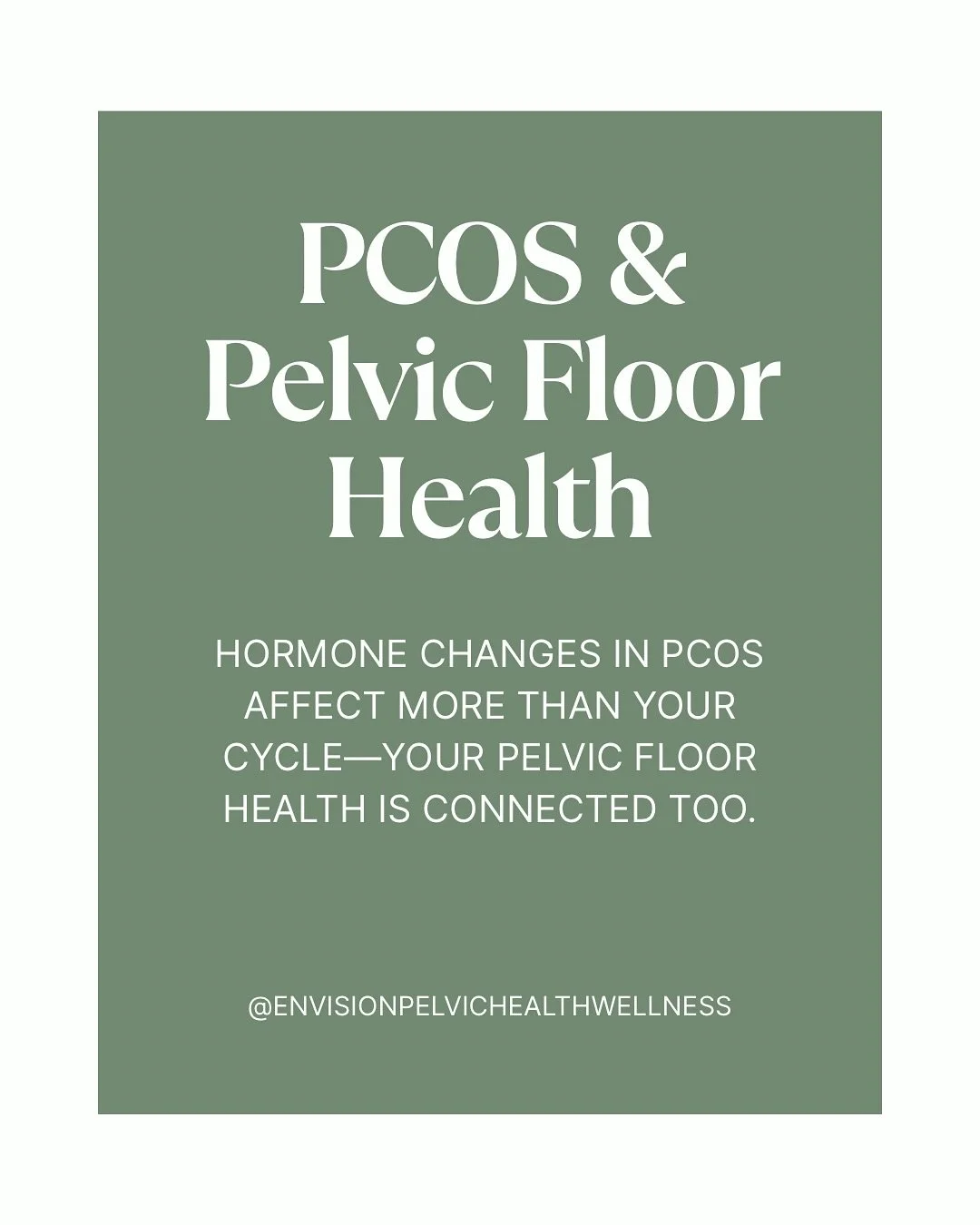 🩵PCOS isn’t only about hormones—it also impacts the pelvic floor. Pelvic pain, back pain, constipation, and fertility struggles are all common, but support is available.
At Envision Pelvic Health & Wellness, we combine education, ex