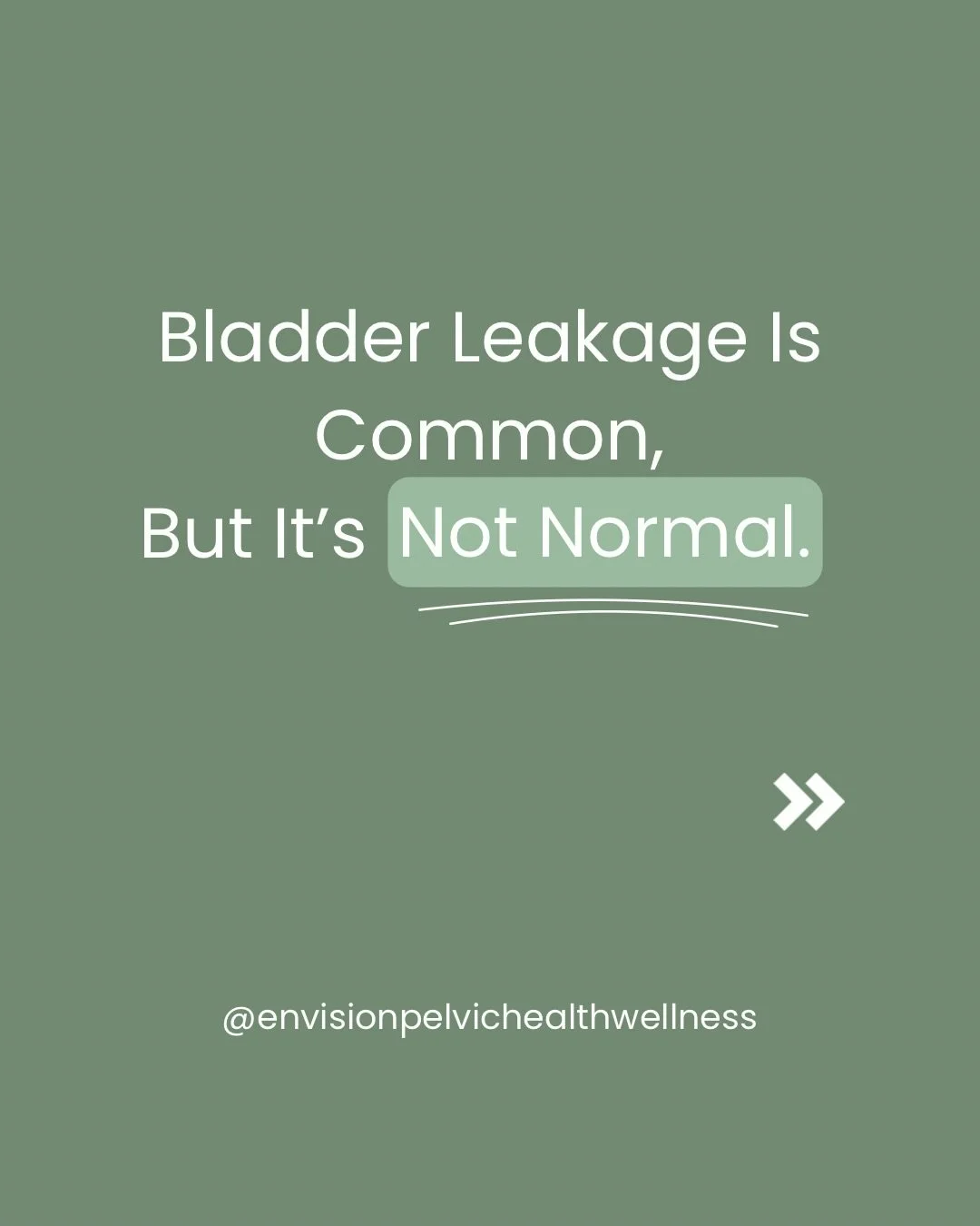 💦Bladder leakage is something we hear about all the time &mdash; and while it&rsquo;s common, it&rsquo;s not normal.

Leaking urine is your body&rsquo;s way of signaling that the pelvic floor, core, and breathing system aren&rsquo;t working together